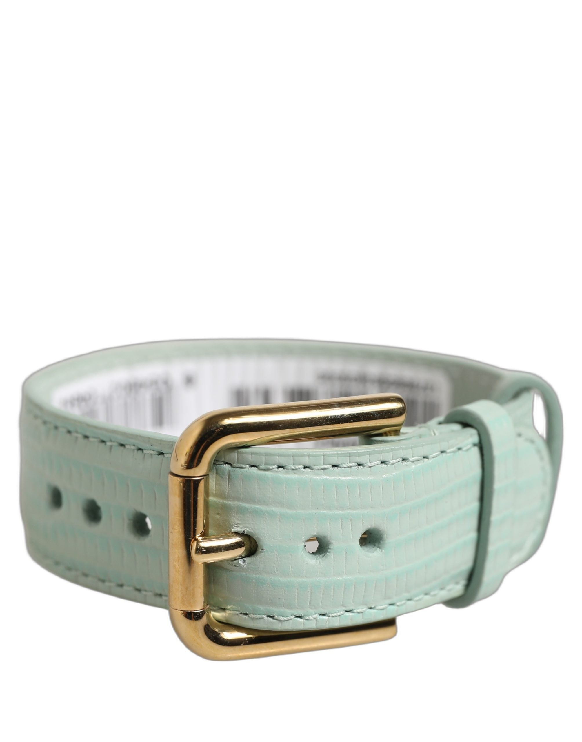 Dolce & Gabbana Green Textured Leather Bracelet - Timeless Luxury