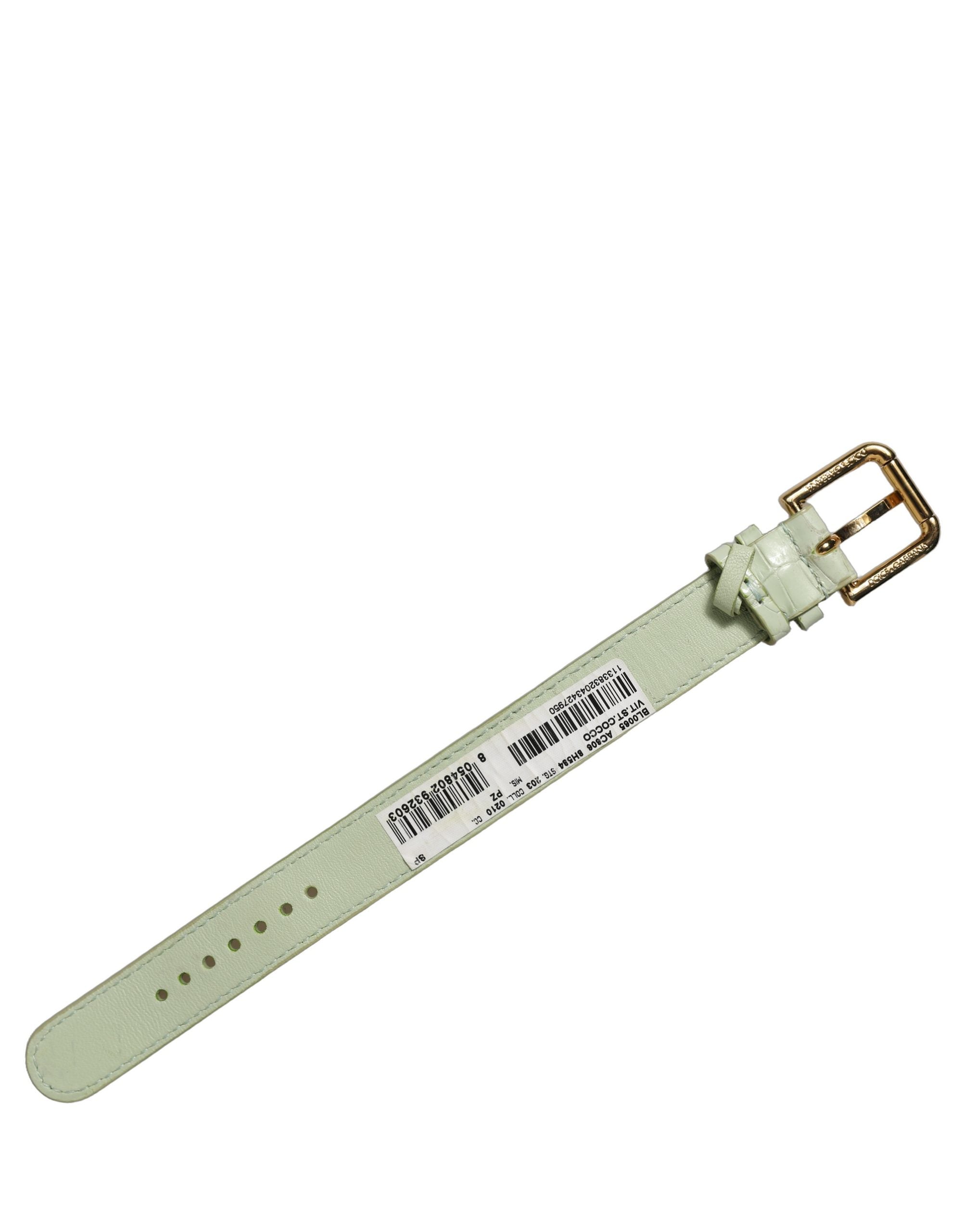 Dolce & Gabbana Green Embossed Leather Bracelet - Timeless Elegance