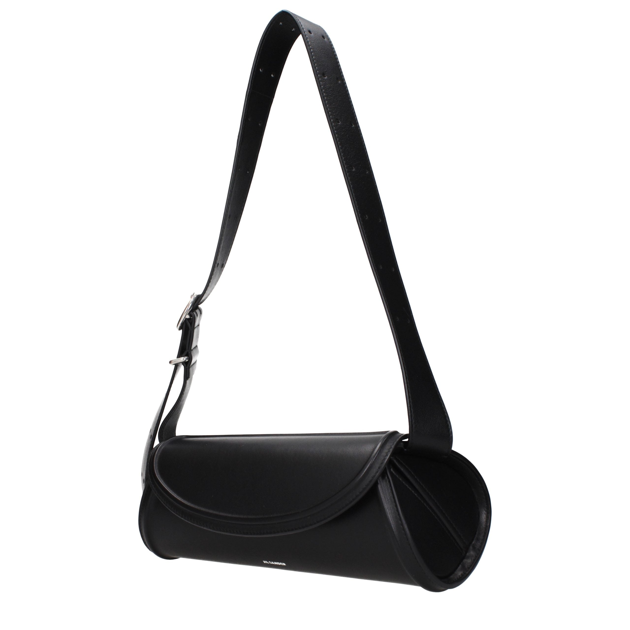 Experience the allure of the Jil Sander Black Leather Crossbody Bag, a masterpiece of craftsmanship that elevates your style with timeless elegance and sophistication.