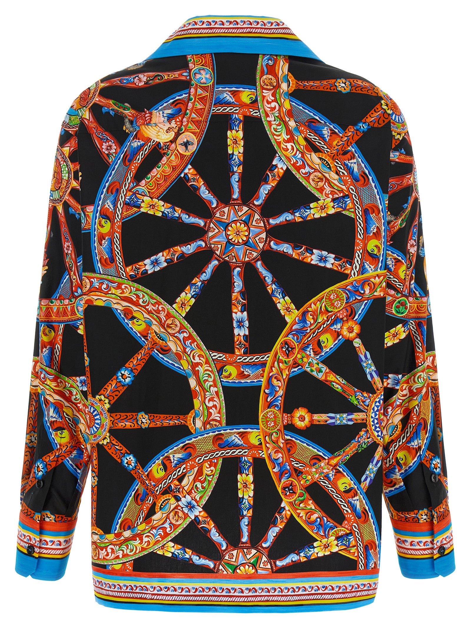 Elevate your wardrobe with the Dolce & Gabbana Multicolor Cotton Blouse, a masterpiece of Italian artistry featuring a vibrant ‘Carretto’ pattern, perfect for the discerning fashion connoisseur.