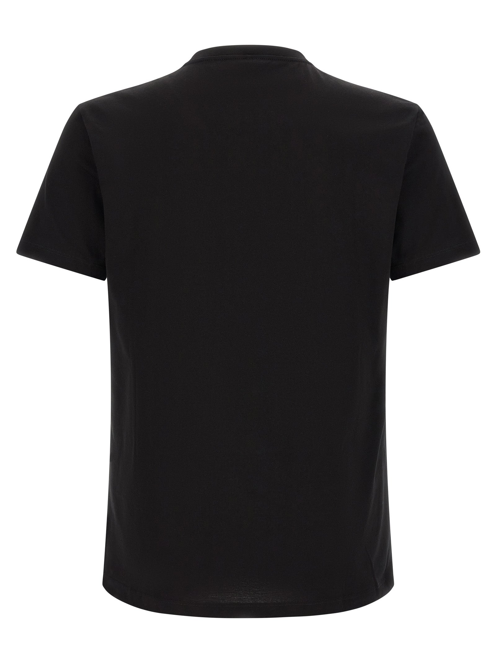 Elevate your style with the Versace Black Cotton T-Shirt, featuring exquisite gold 'Medusa' embroidery, a testament to refined craftsmanship and timeless luxury.