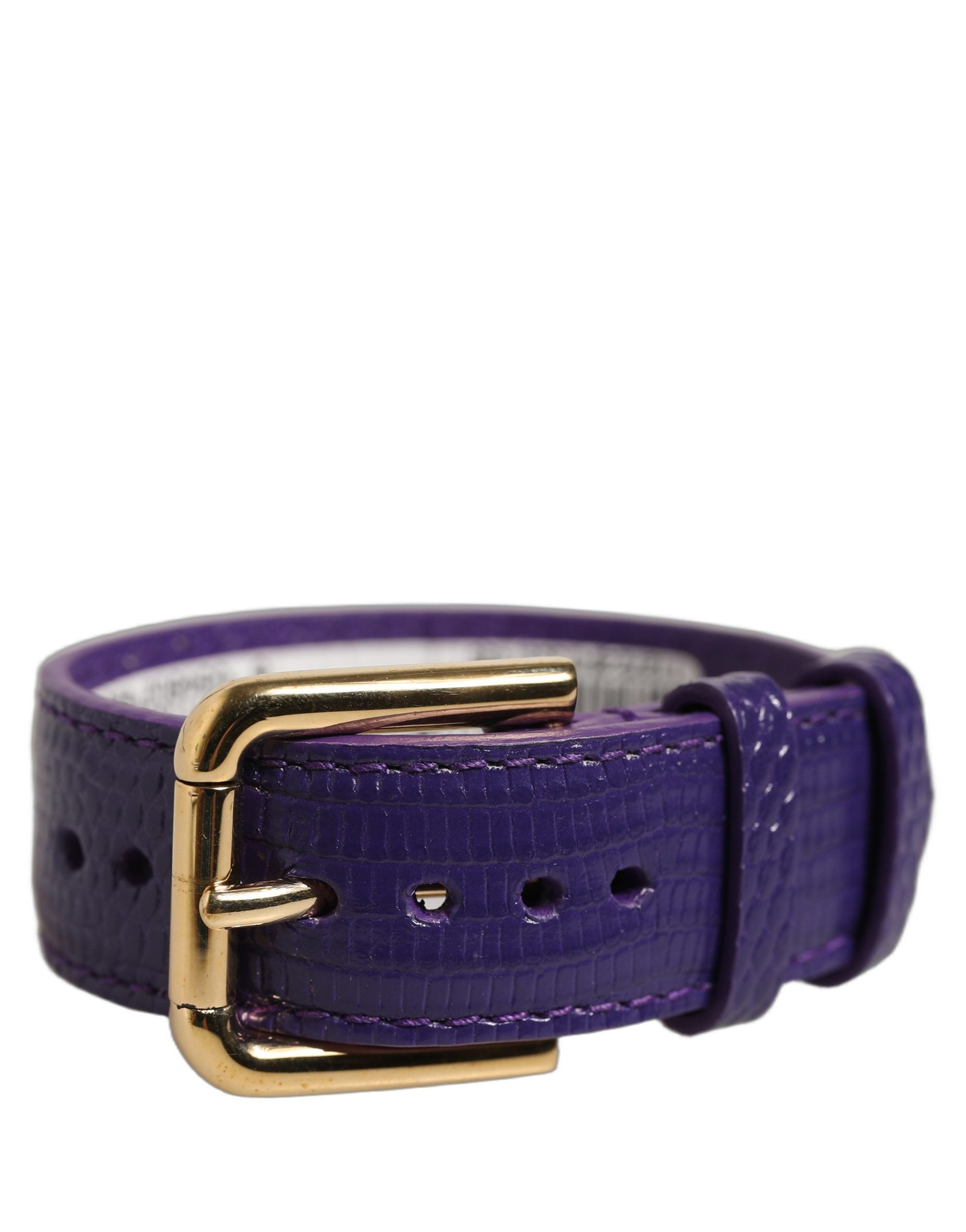 Dolce & Gabbana Violet Leather Bracelet - Timeless Luxury Accessory