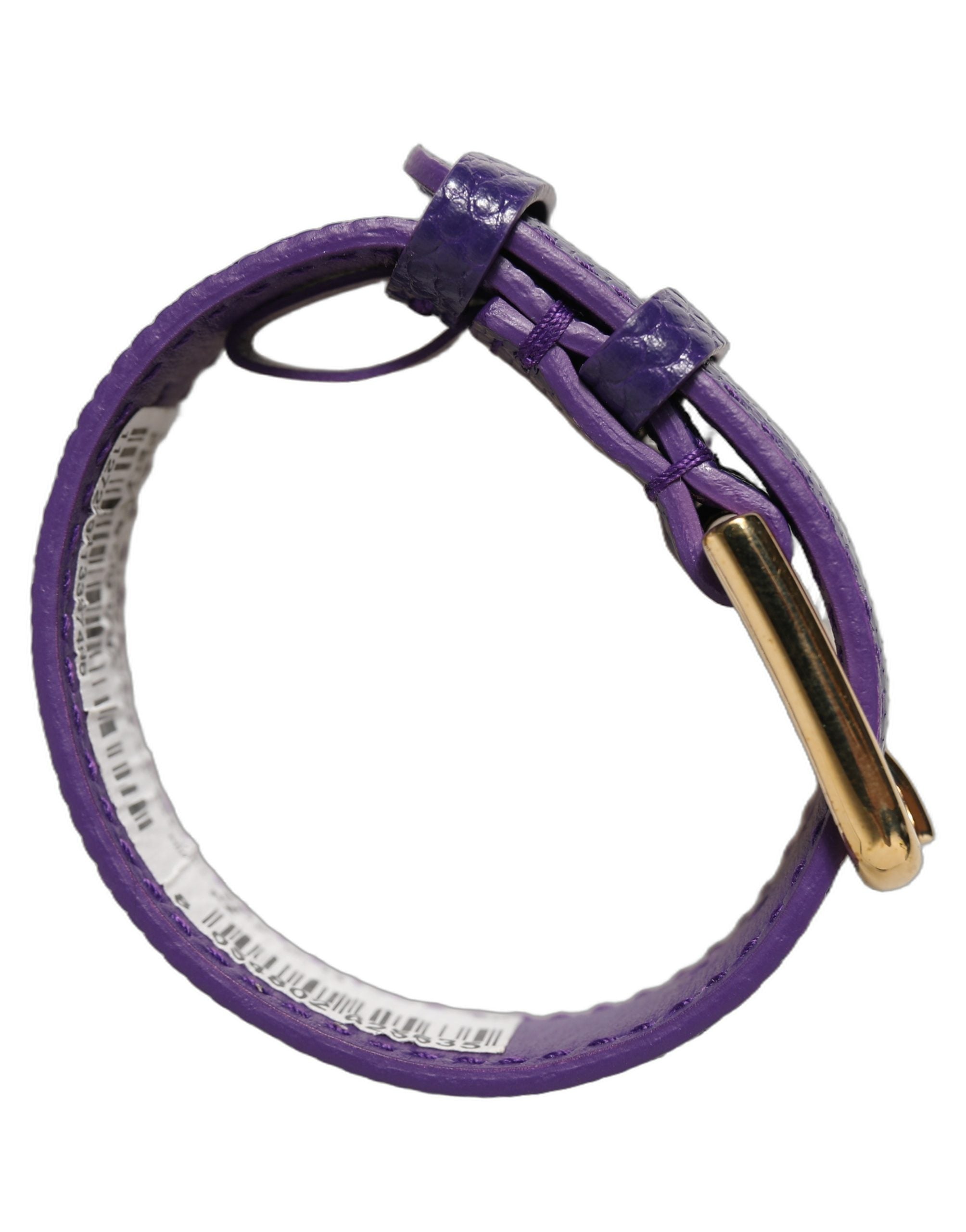 Dolce & Gabbana Violet Textured Leather Bracelet - Timeless Elegance
