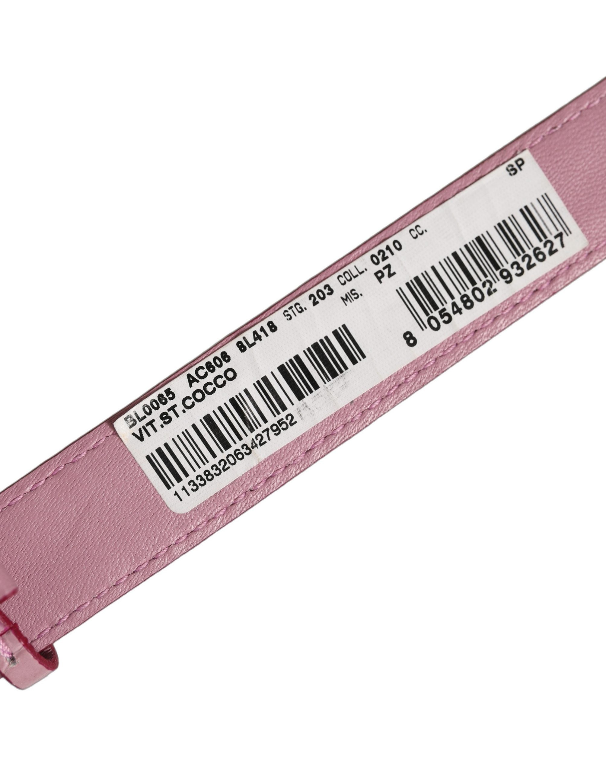 Dolce & Gabbana Pink Embossed Leather Bracelet - Timeless Elegance