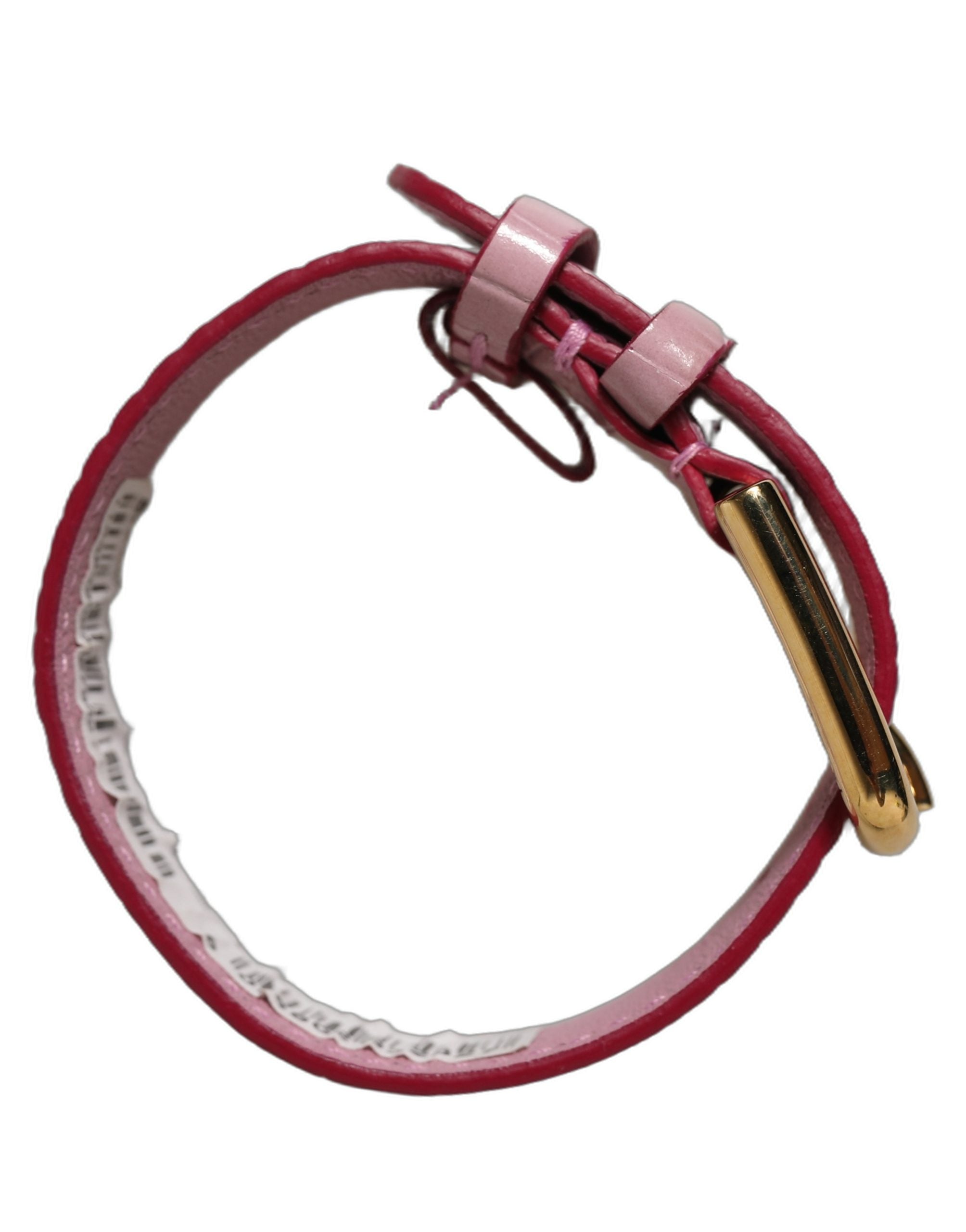 Dolce & Gabbana Pink Embossed Leather Bracelet - Timeless Luxury