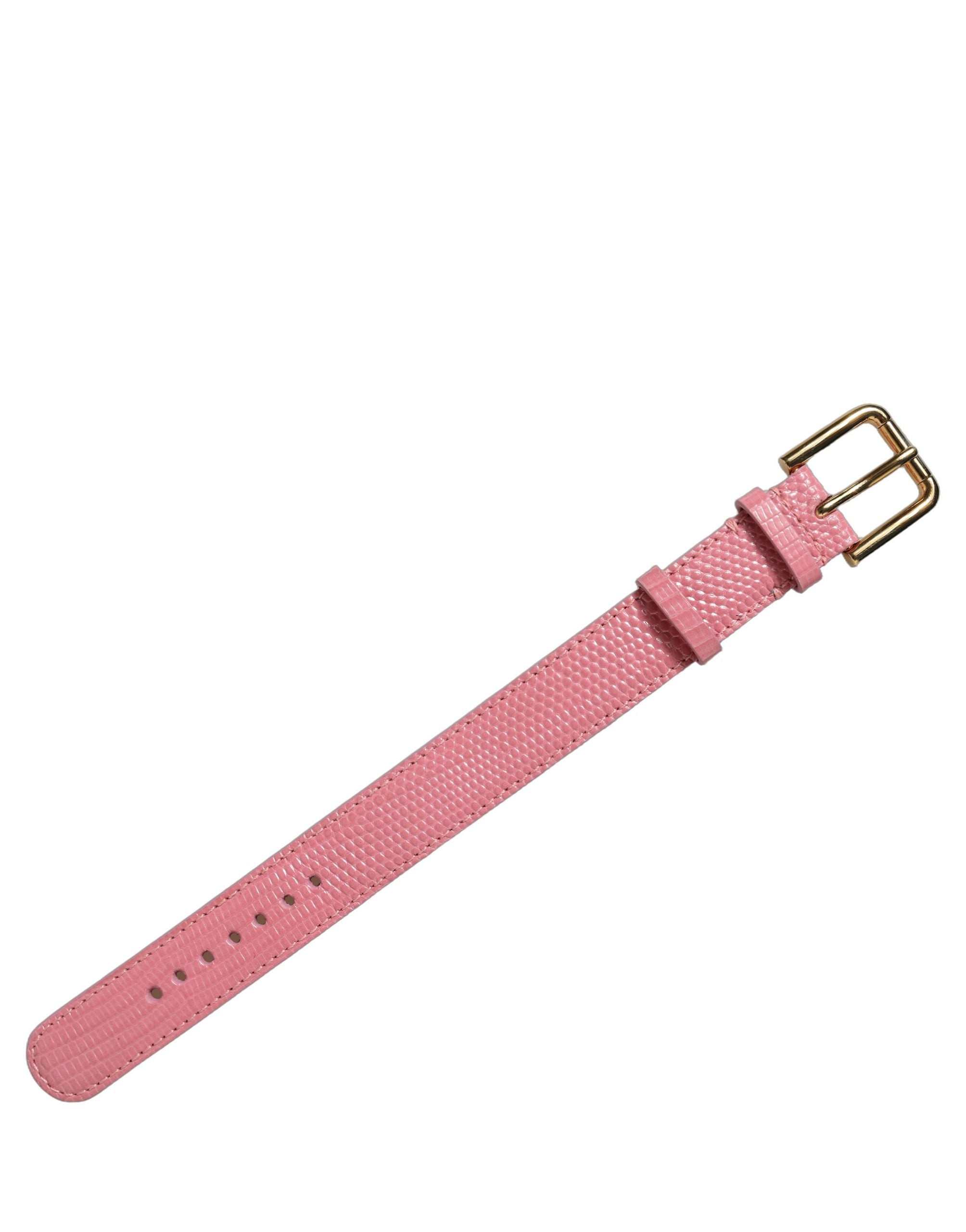 Dolce & Gabbana Pink Textured Leather Bracelet - Timeless Luxury