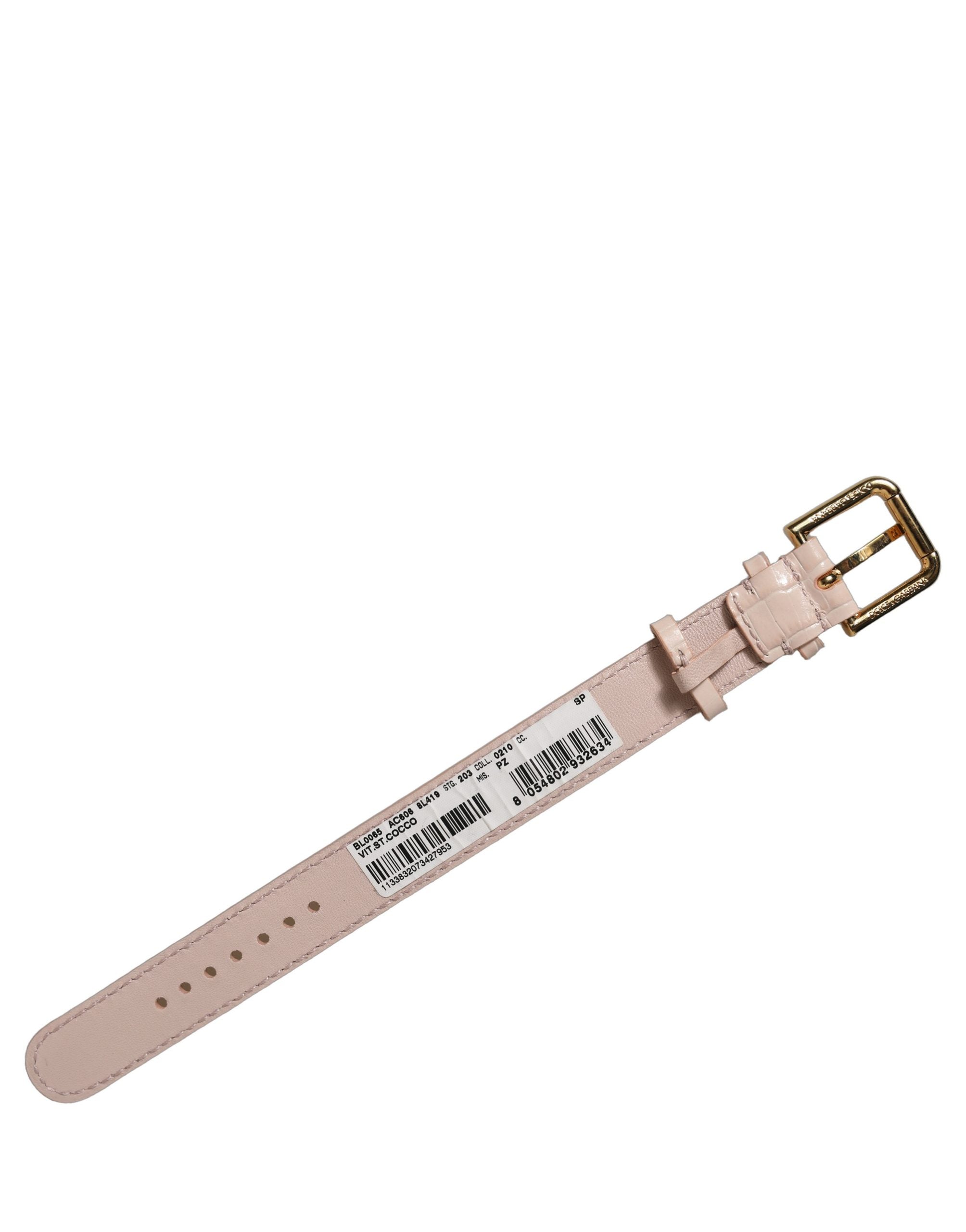 Dolce & Gabbana Pink Embossed Leather Bracelet - Timeless Luxury
