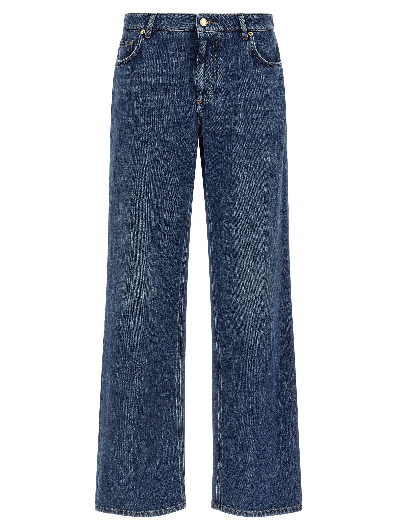 Discover the elegance of Dolce & Gabbana Blue Cotton Relaxed Fit Jeans, where Italian craftsmanship meets a bold silhouette, perfect for the discerning fashion connoisseur.