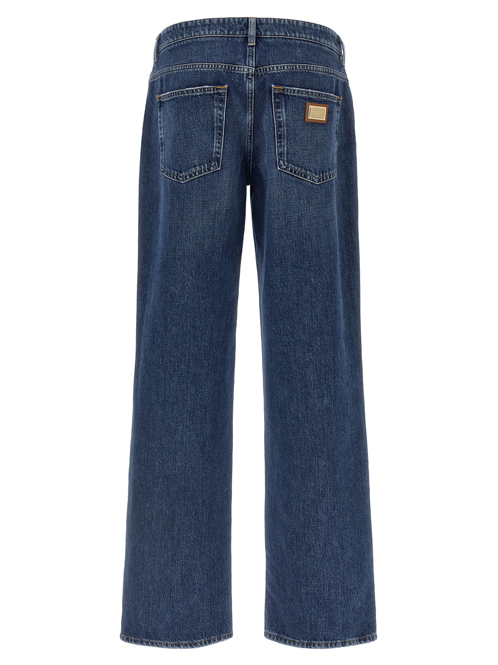 Elevate your wardrobe with Dolce & Gabbana's Blue Cotton Relaxed Fit Jeans, where exquisite Italian craftsmanship meets timeless elegance for a statement of luxury.