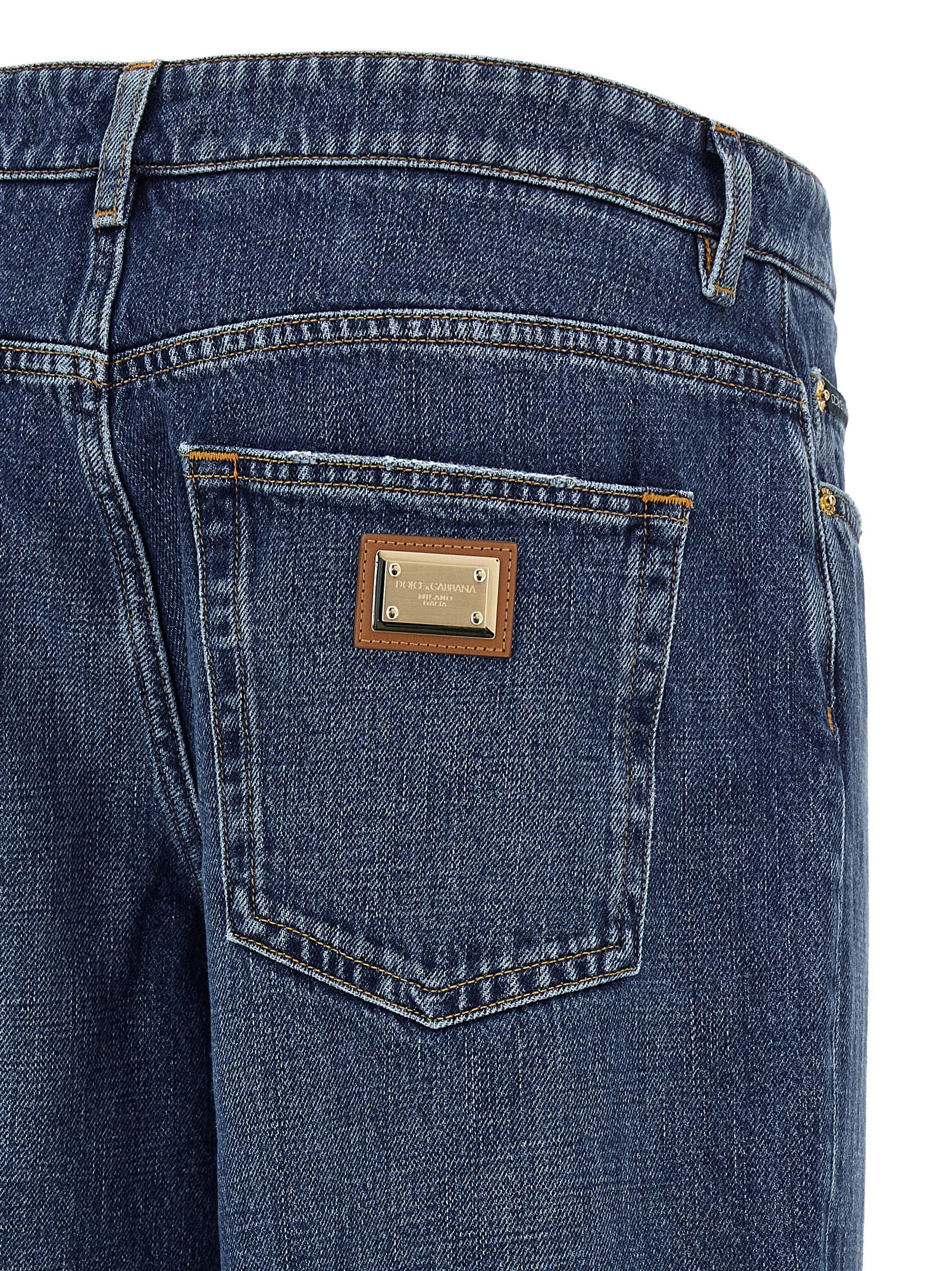 Indulge in the elegance of Dolce & Gabbana Blue Cotton Relaxed Fit Jeans, where exquisite Italian craftsmanship meets timeless style, perfect for the discerning individual.