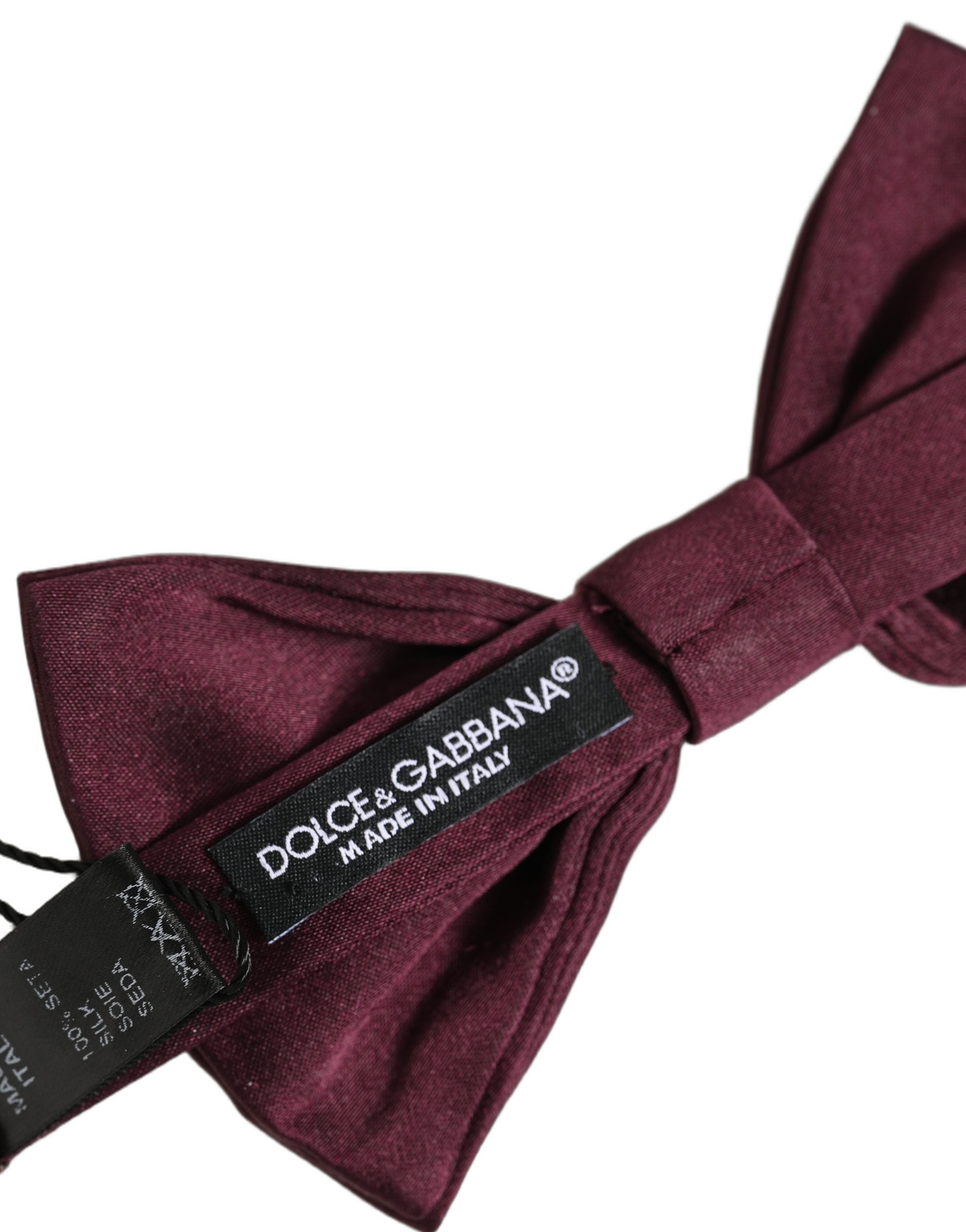 Dolce & Gabbana Silk Maroon Bow Tie - Exquisite Luxury Accessory