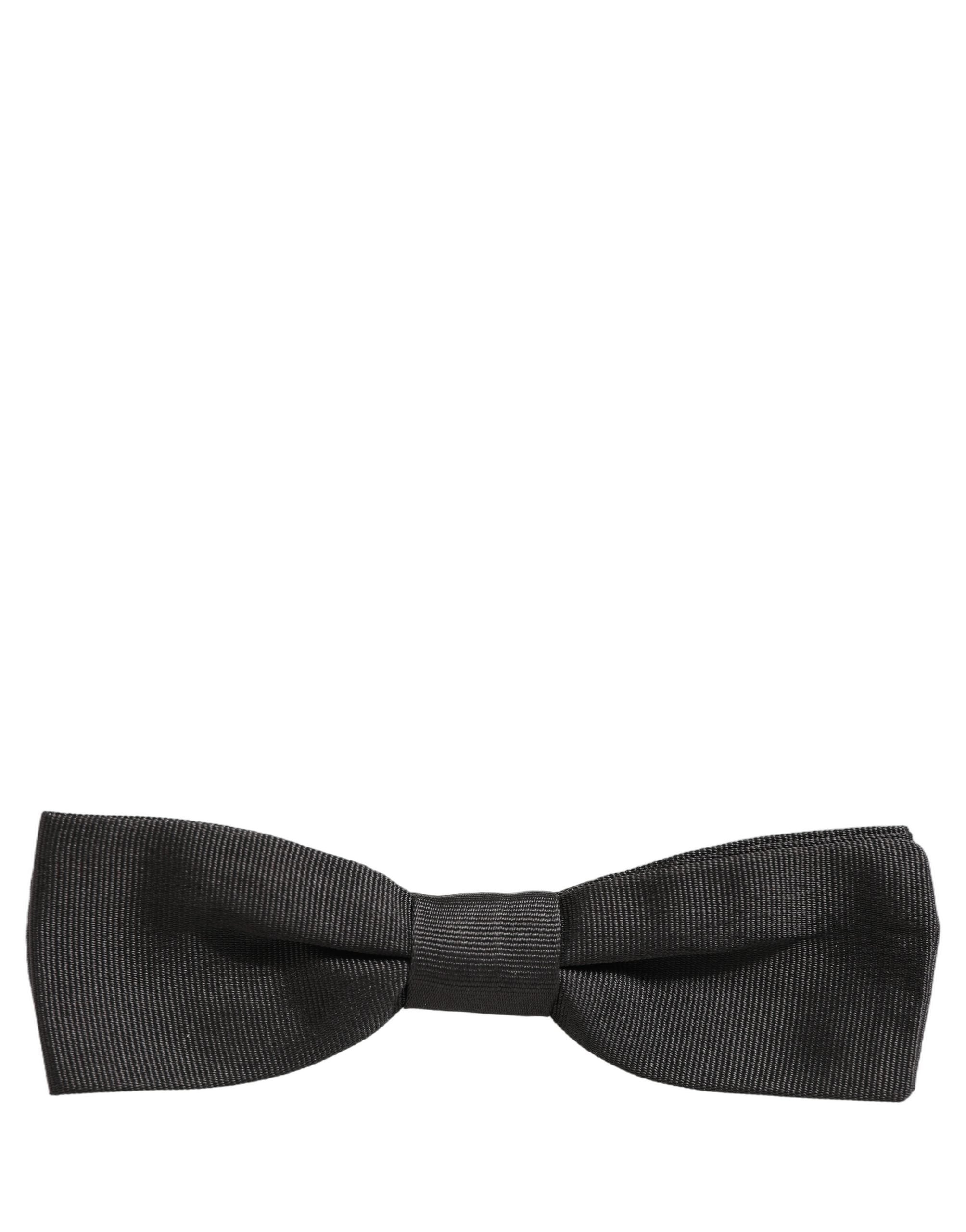 Dolce & Gabbana Black Cotton Adjustable Bow Tie - Luxury Elegance