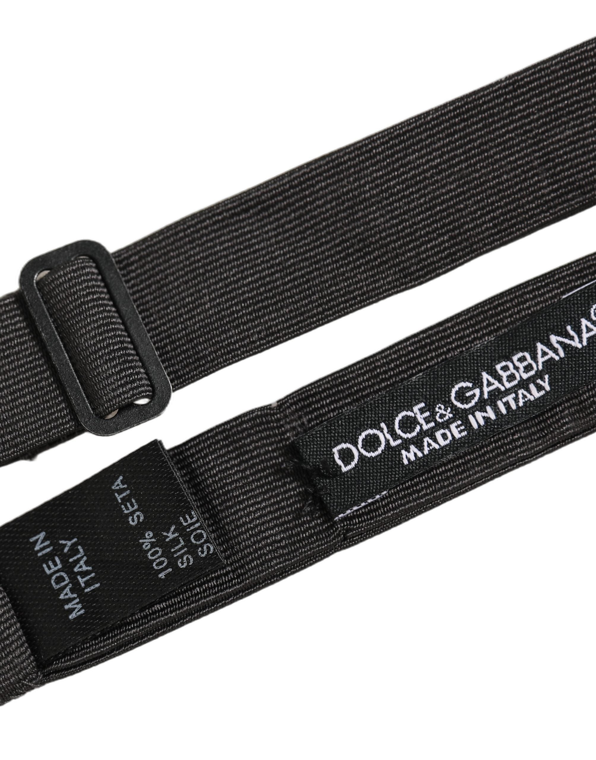 Dolce & Gabbana Black Cotton Adjustable Bow Tie - Luxurious Elegance