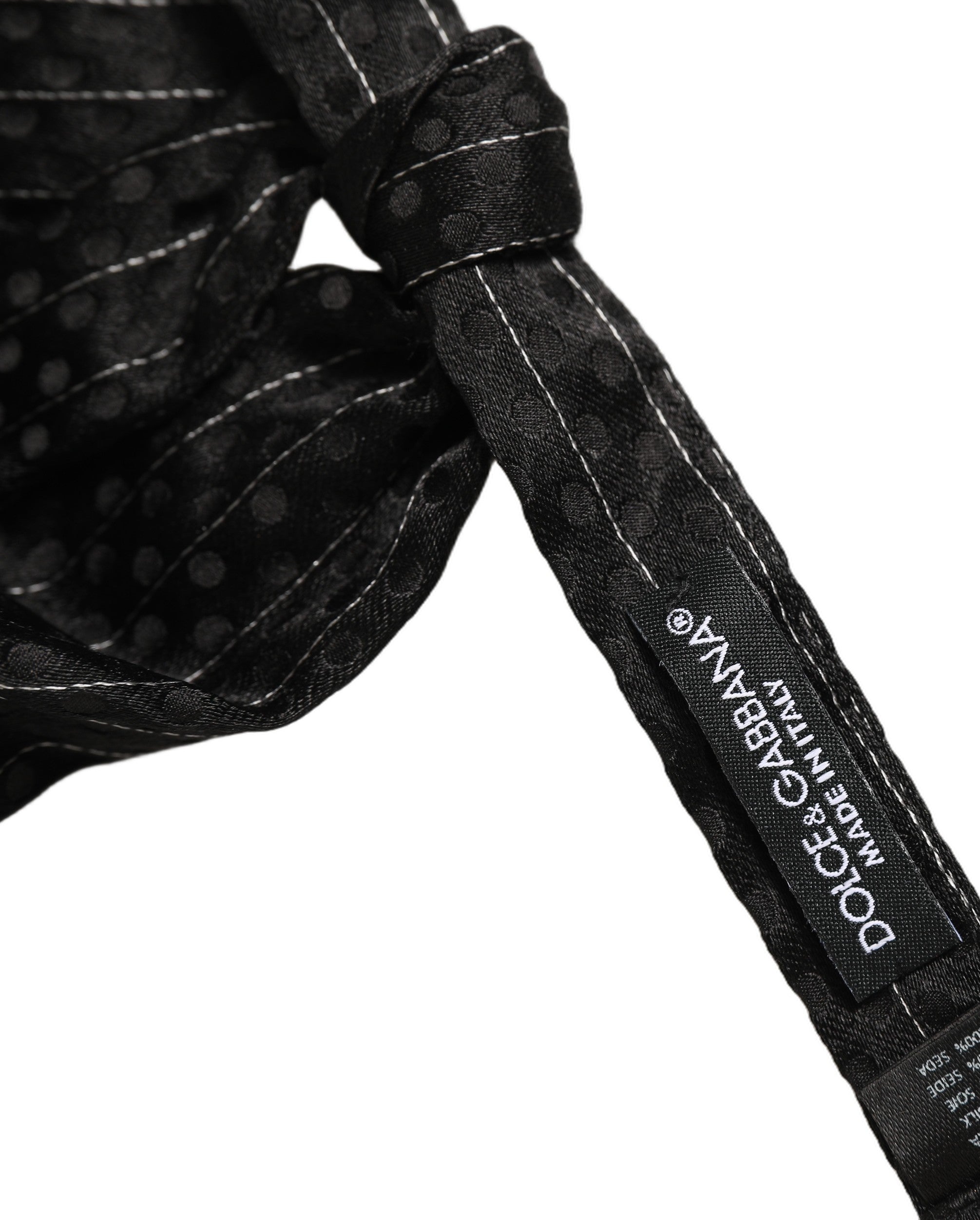 Dolce & Gabbana Black Silk Pinstripe Bow Tie - Exquisite Luxury