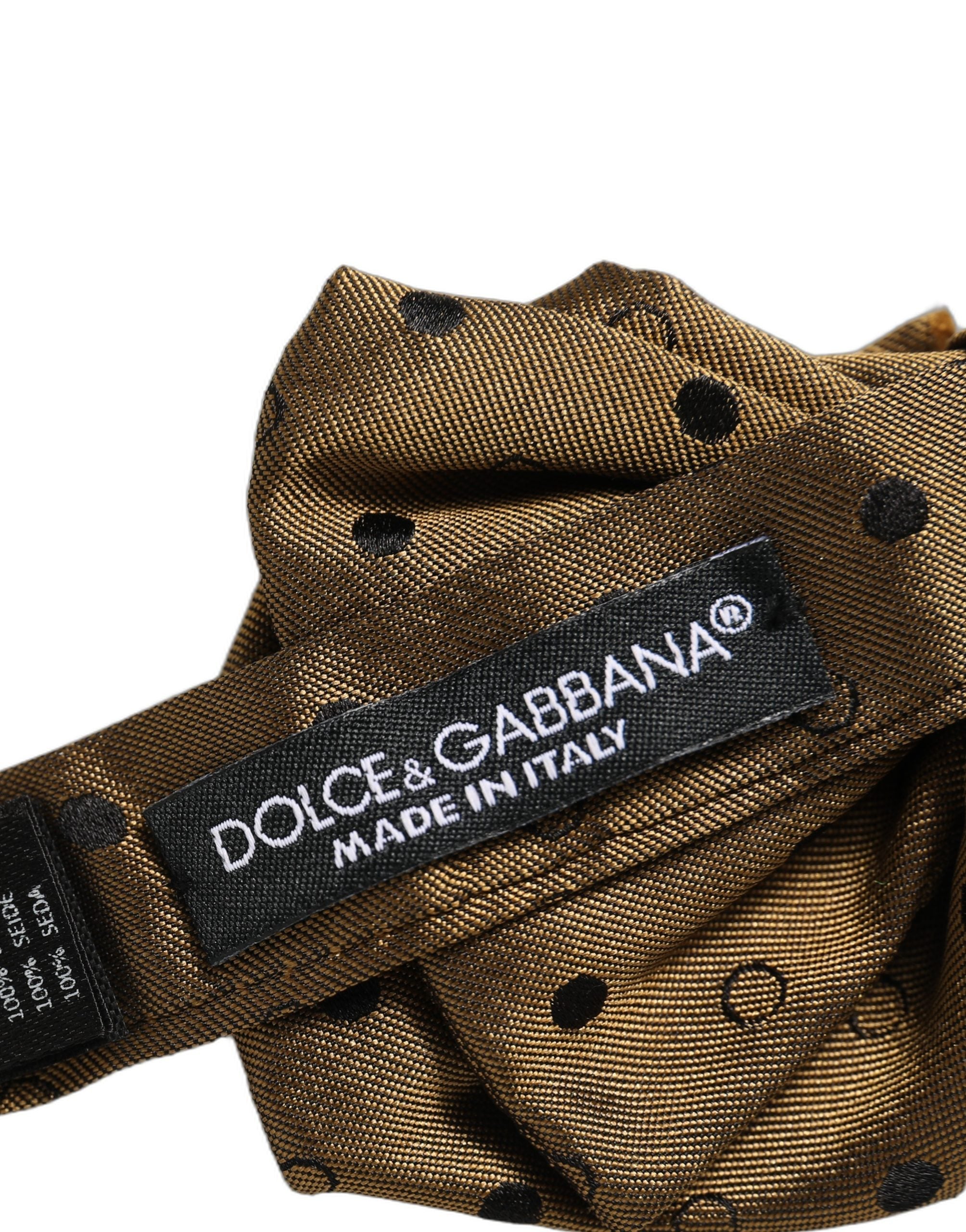 Dolce & Gabbana Brown Polka Dot Silk Bow Tie - Timeless Elegance