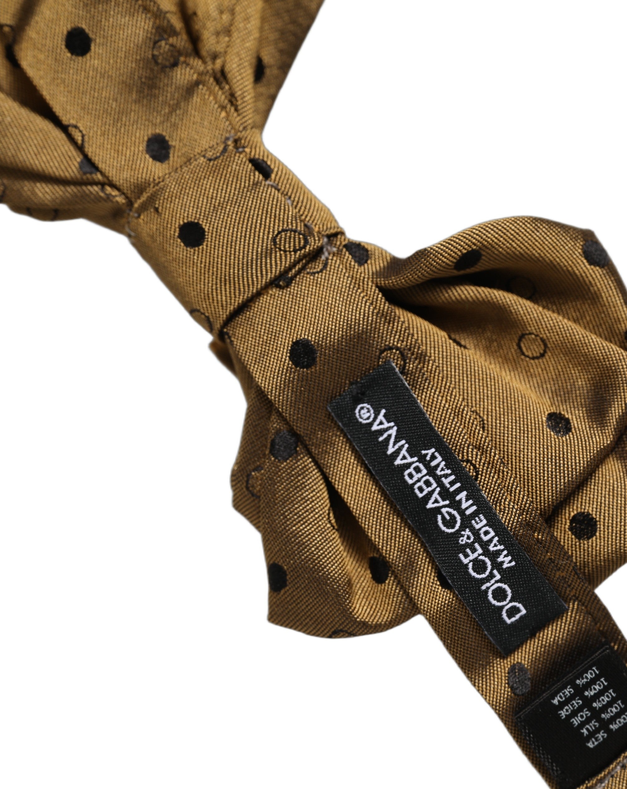 Dolce & Gabbana Brown Polka Dot Silk Bow Tie - Exquisite Luxury