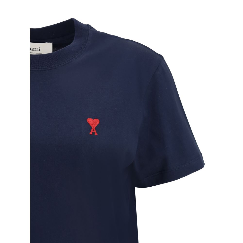 Ami Paris Blue Cotton T-Shirt - Timeless Elegance Redefined