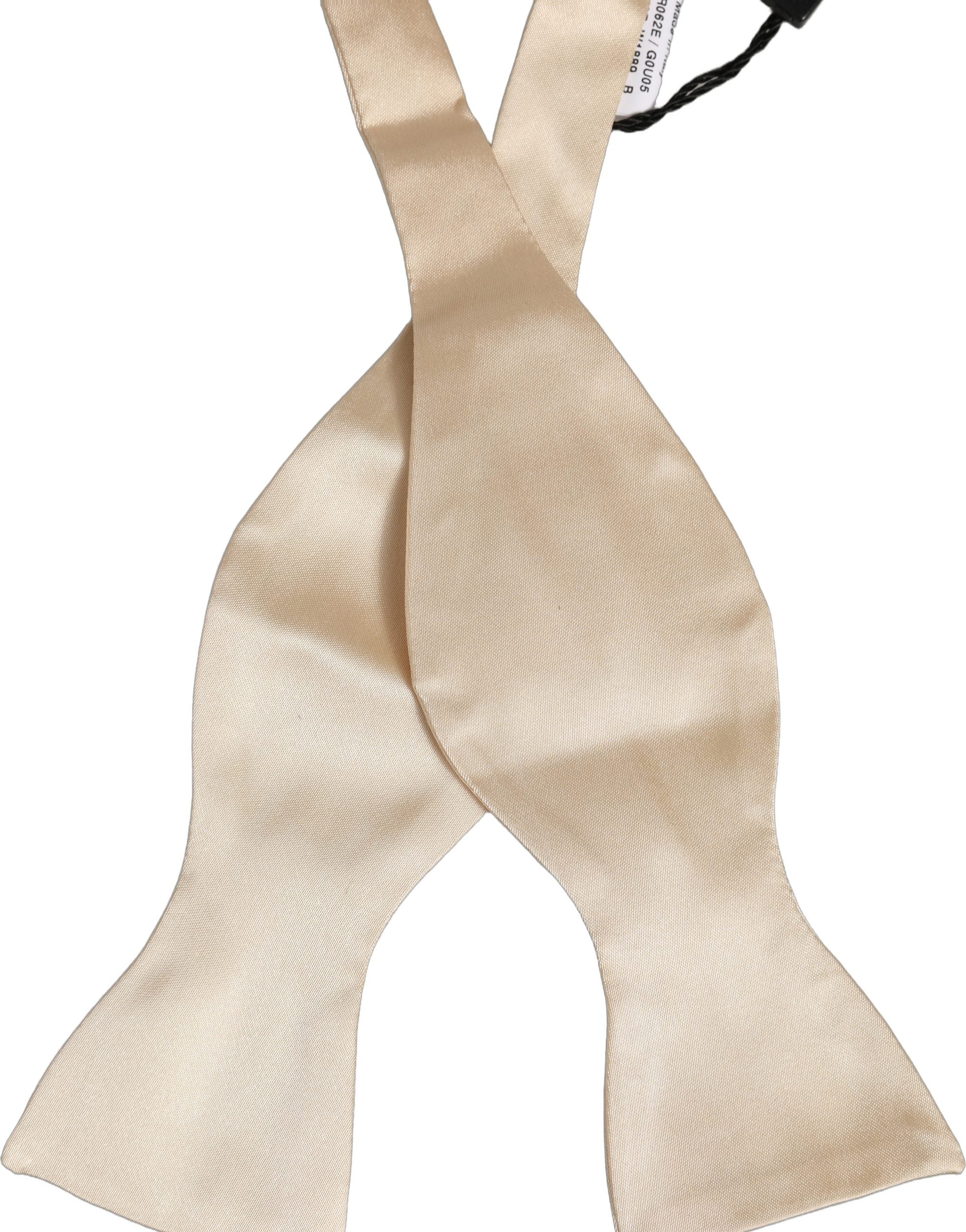 Dolce & Gabbana Silk Beige Bow Tie - Timeless Luxury Accessory