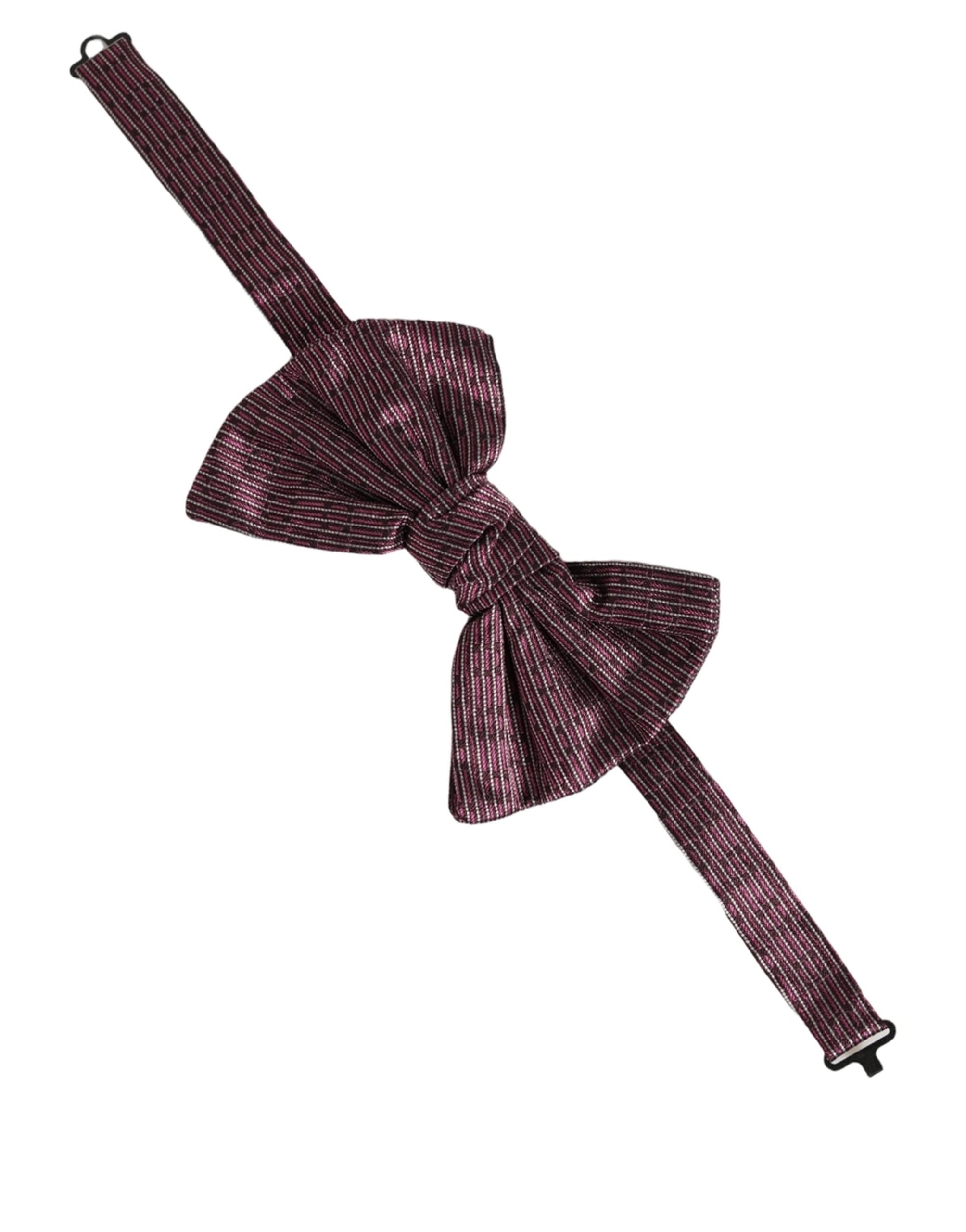Dolce & Gabbana Silk Maroon Bow Tie - Timeless Luxury Accessory