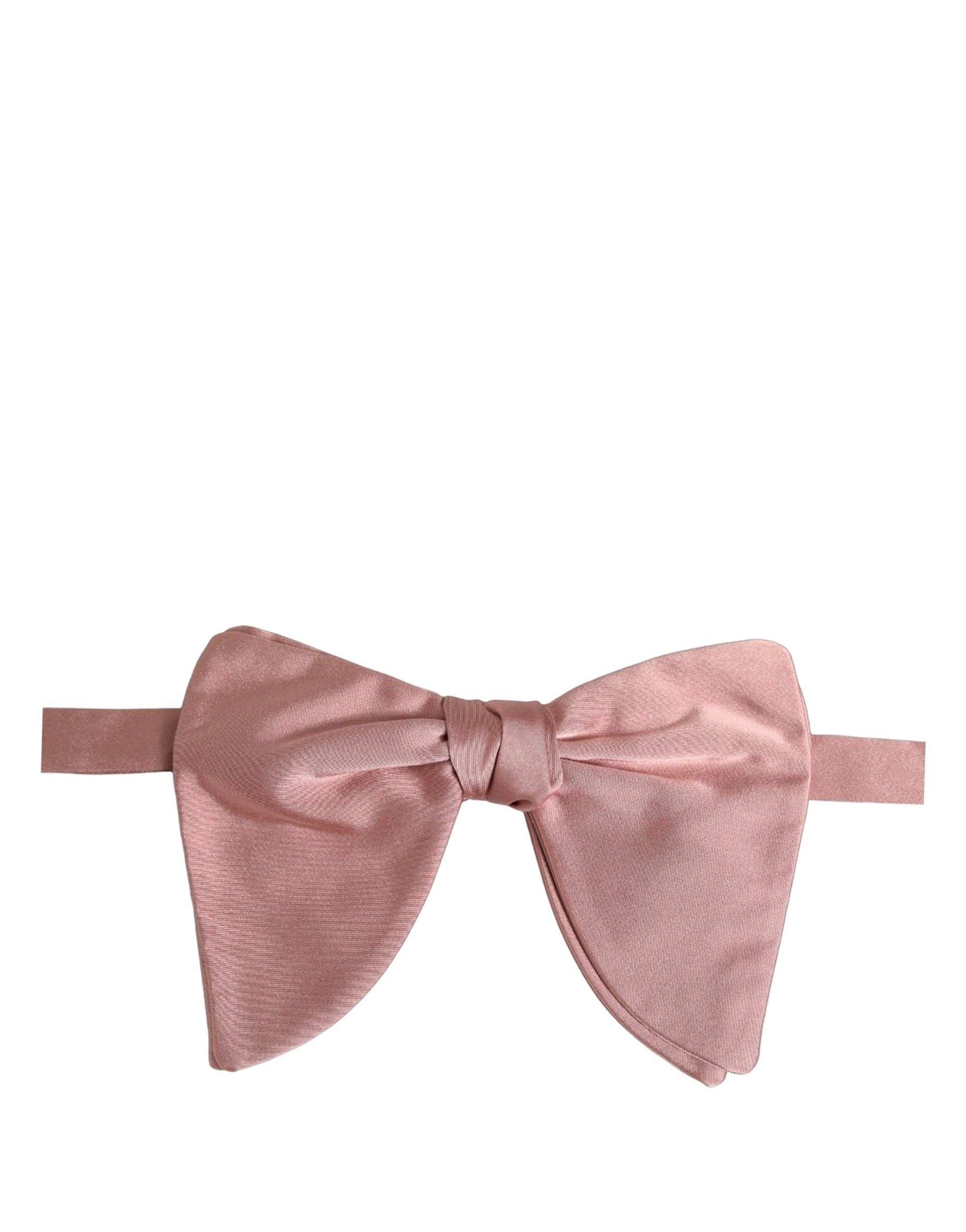 Dolce & Gabbana Pink Silk Adjustable Bow Tie for Elegant Occasions
