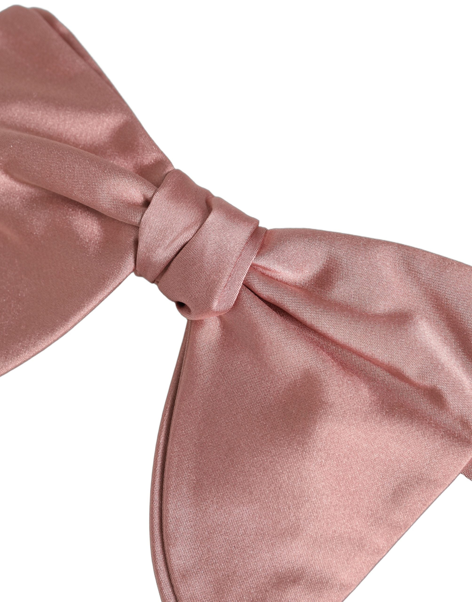 Dolce & Gabbana Silk Pink Bow Tie - Exquisite Luxury Accessory