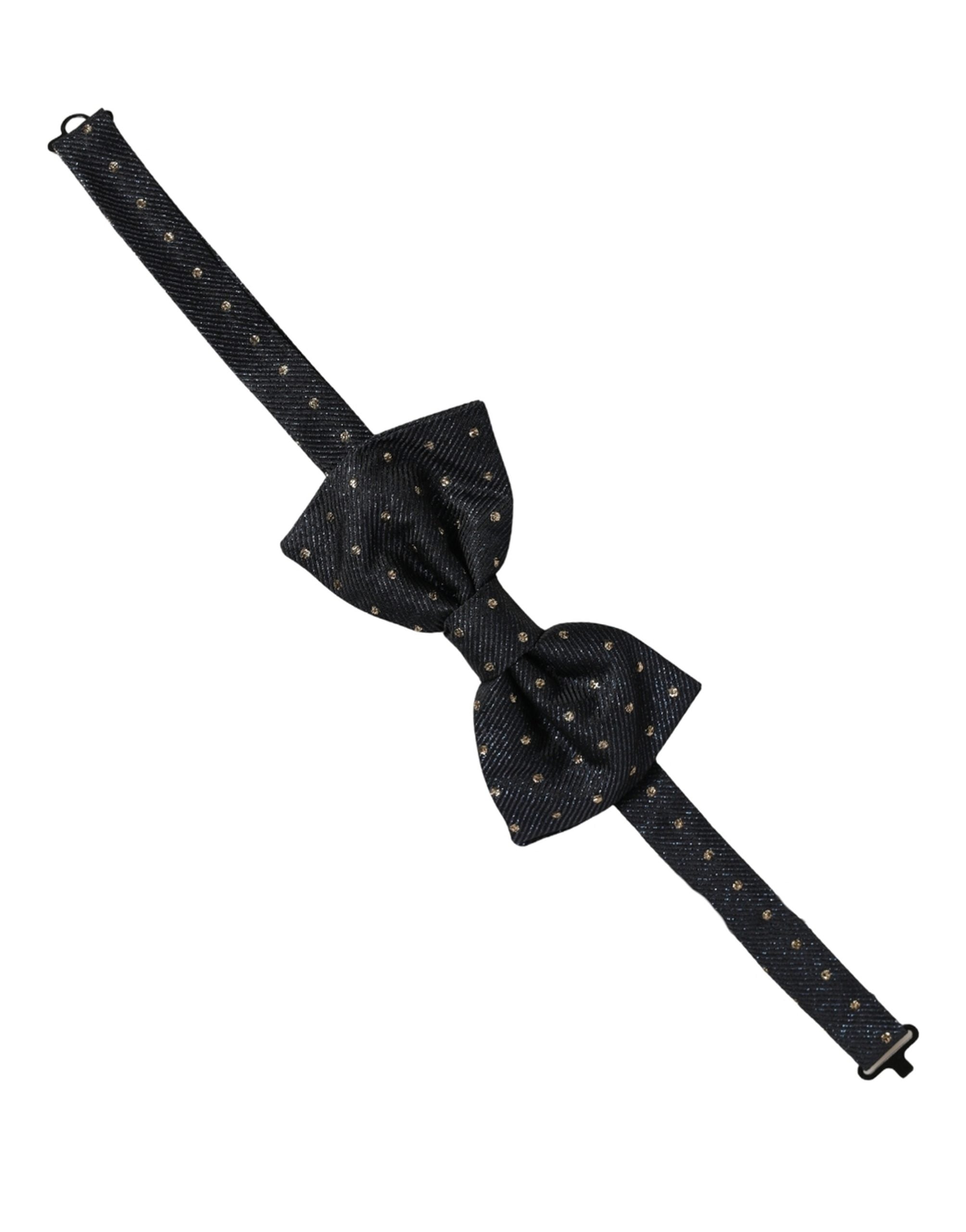 Dolce & Gabbana Black Polka Dot Silk Bow Tie - Timeless Elegance