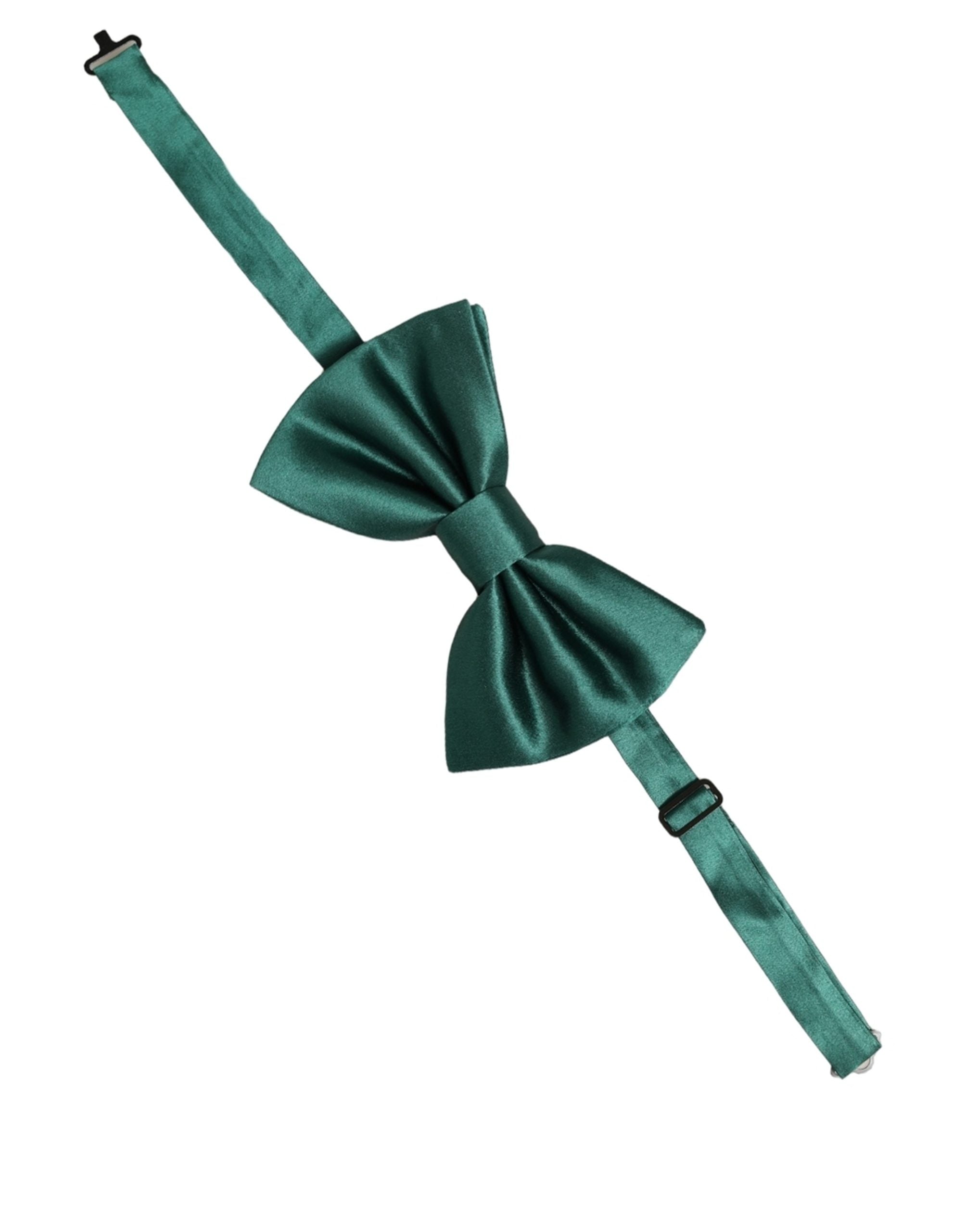 Dolce & Gabbana Silk Green Bow Tie - Timeless Elegance