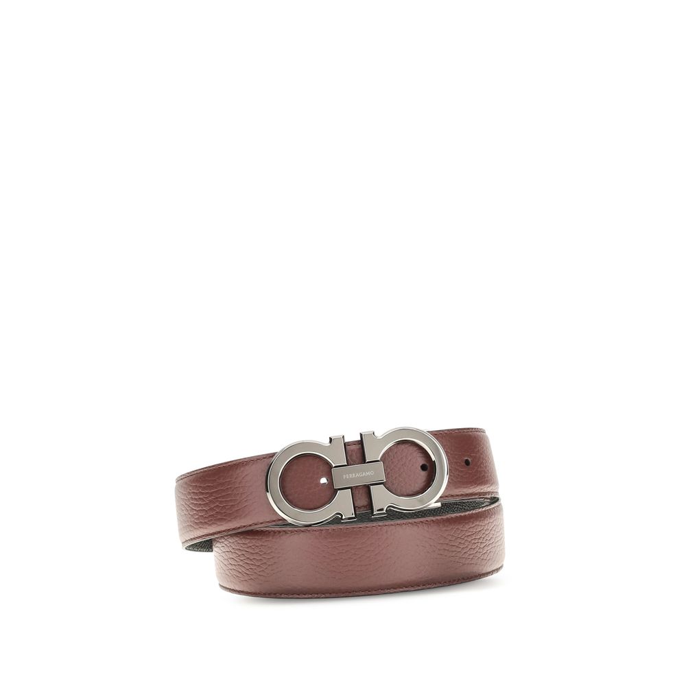 Ferragamo Brown Calf Leather Gancini Belt - Timeless Luxury