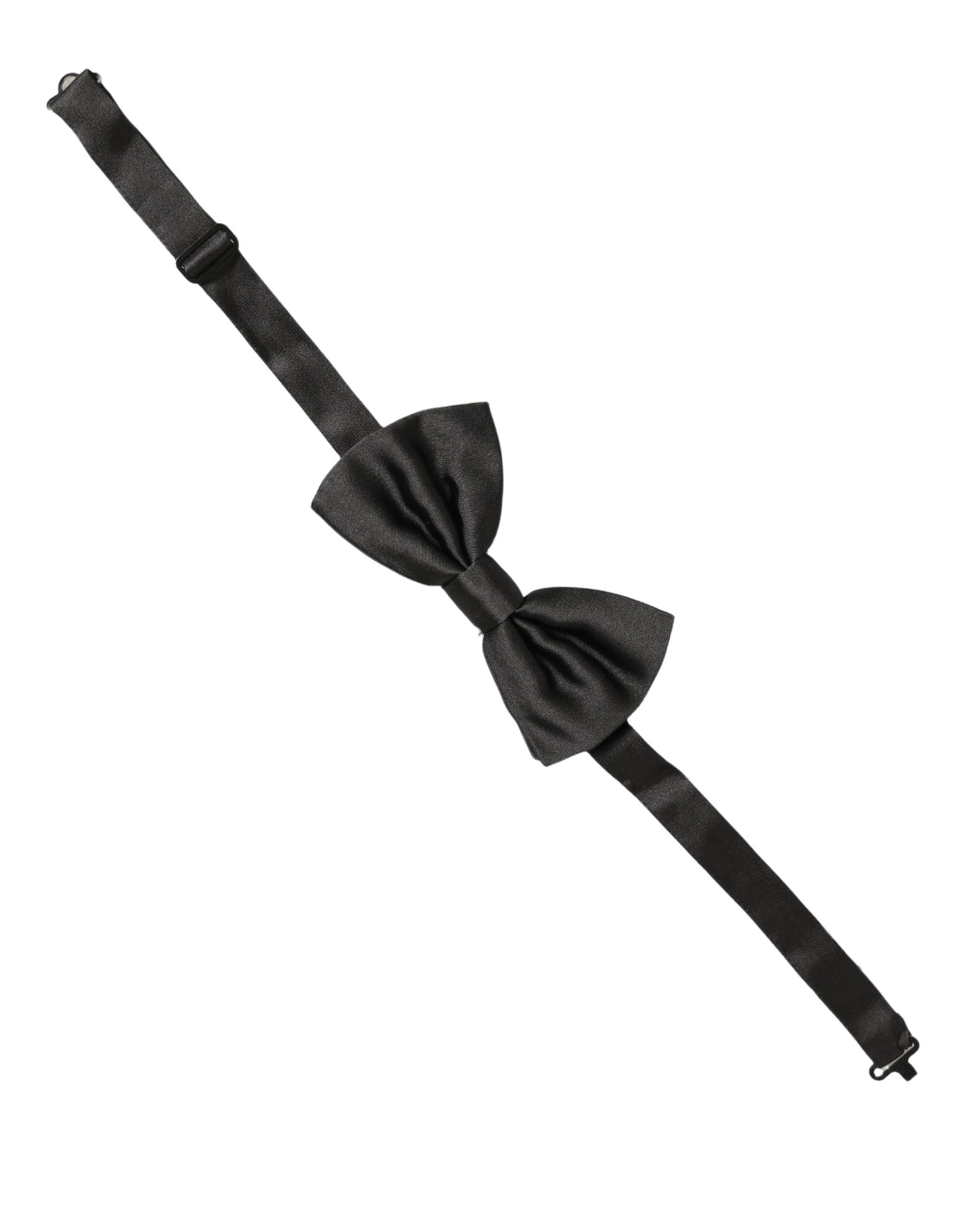 Dolce & Gabbana Black Silk Bow Tie - Timeless Luxury Accessory