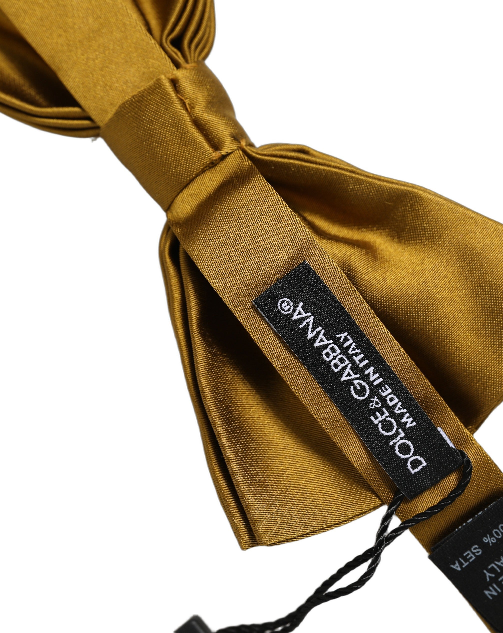 Dolce & Gabbana Mustard Silk Bow Tie - Luxurious Elegance
