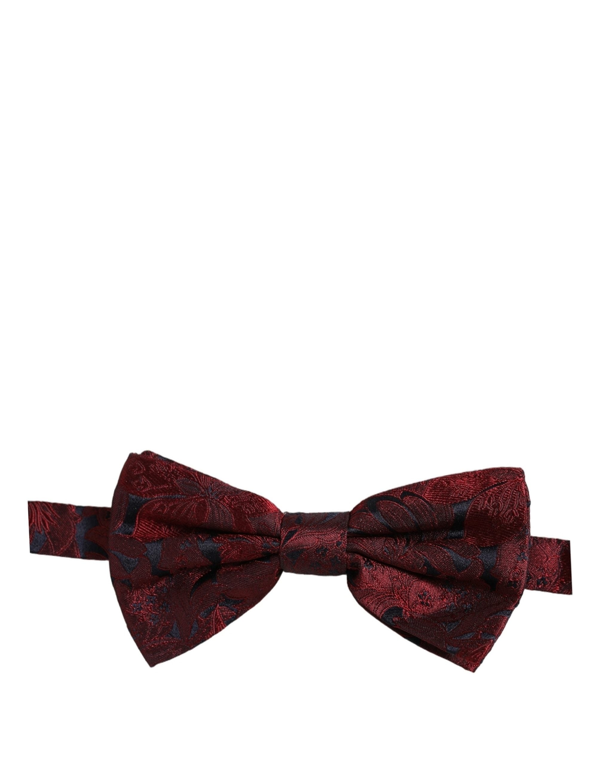 Dolce & Gabbana Maroon Paisley Silk Bow Tie - Timeless Elegance