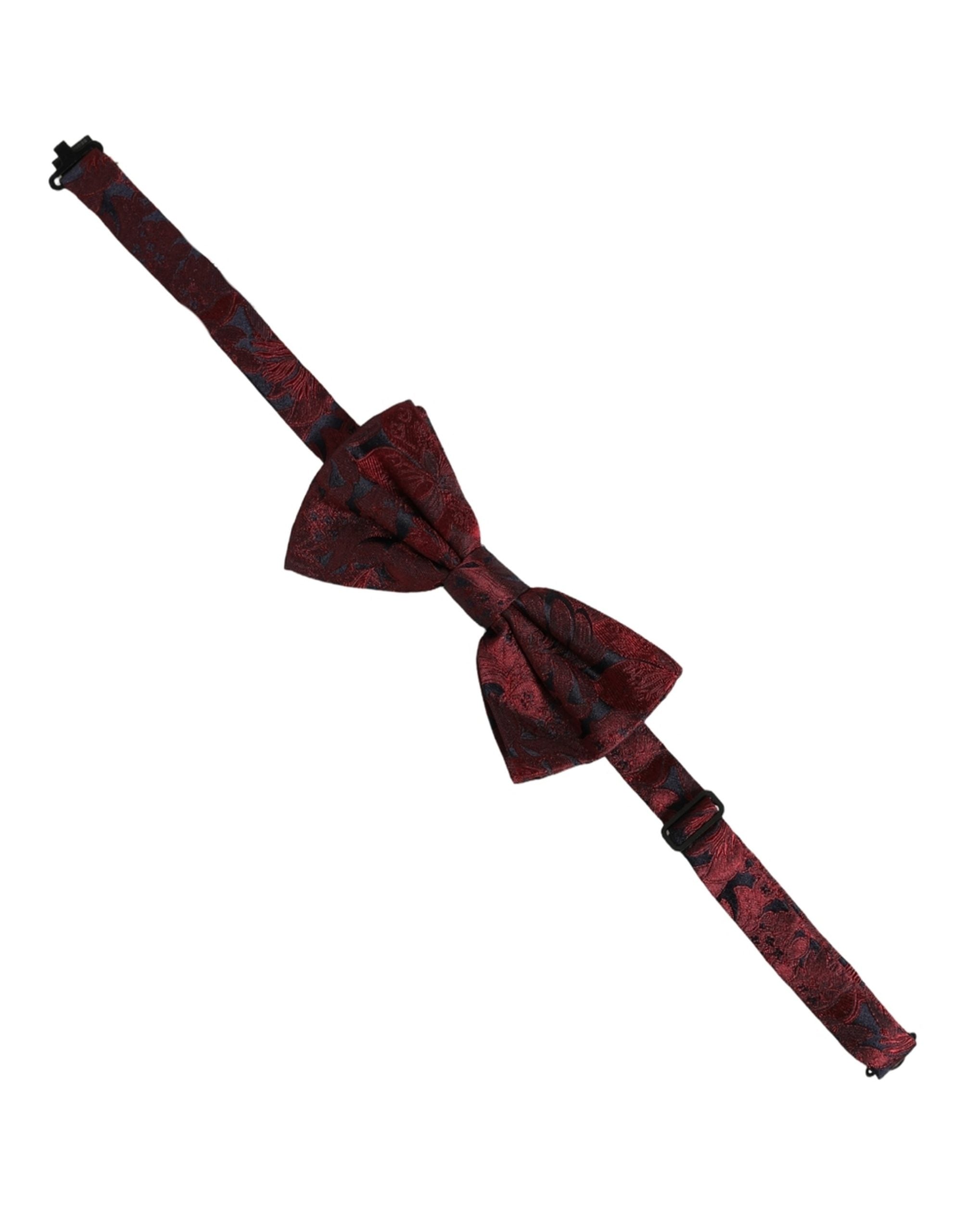 Dolce & Gabbana Maroon Paisley Silk Bow Tie - Timeless Elegance