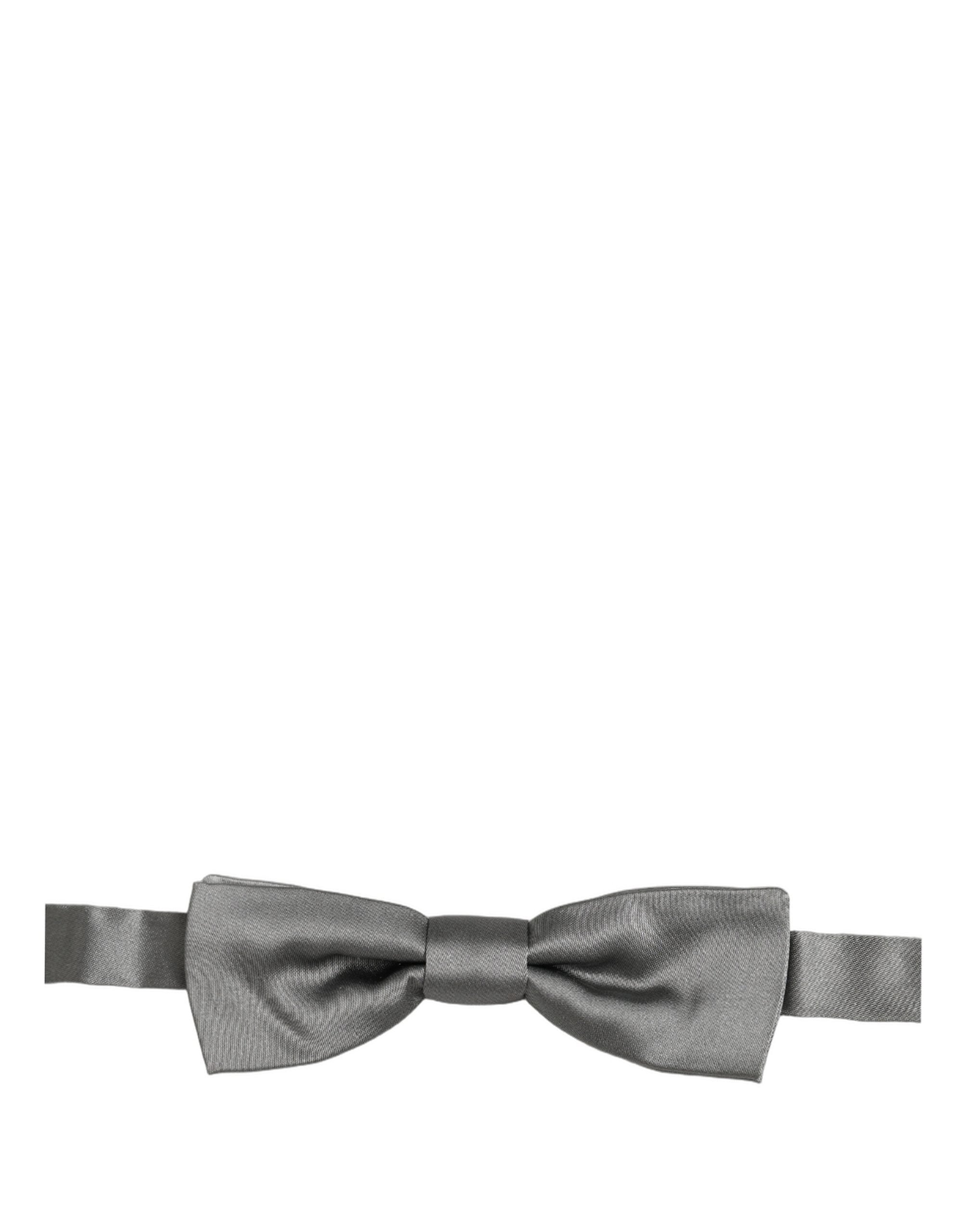 Dolce & Gabbana Gray Silk Bow Tie - Timeless Elegance for All