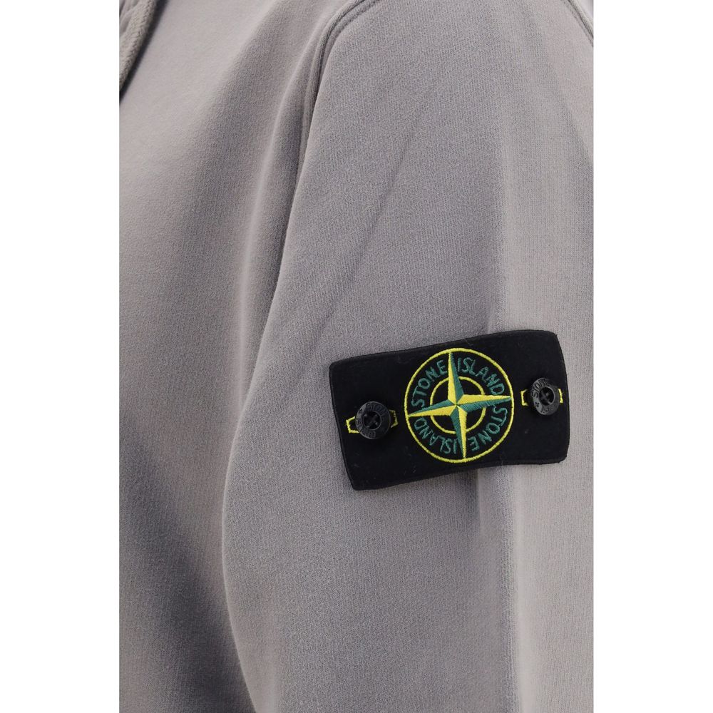 Indulge in the exquisite Stone Island Gray Cotton Sweatshirt, a perfect blend of comfort and sophistication, embodying timeless luxury for the discerning individual.