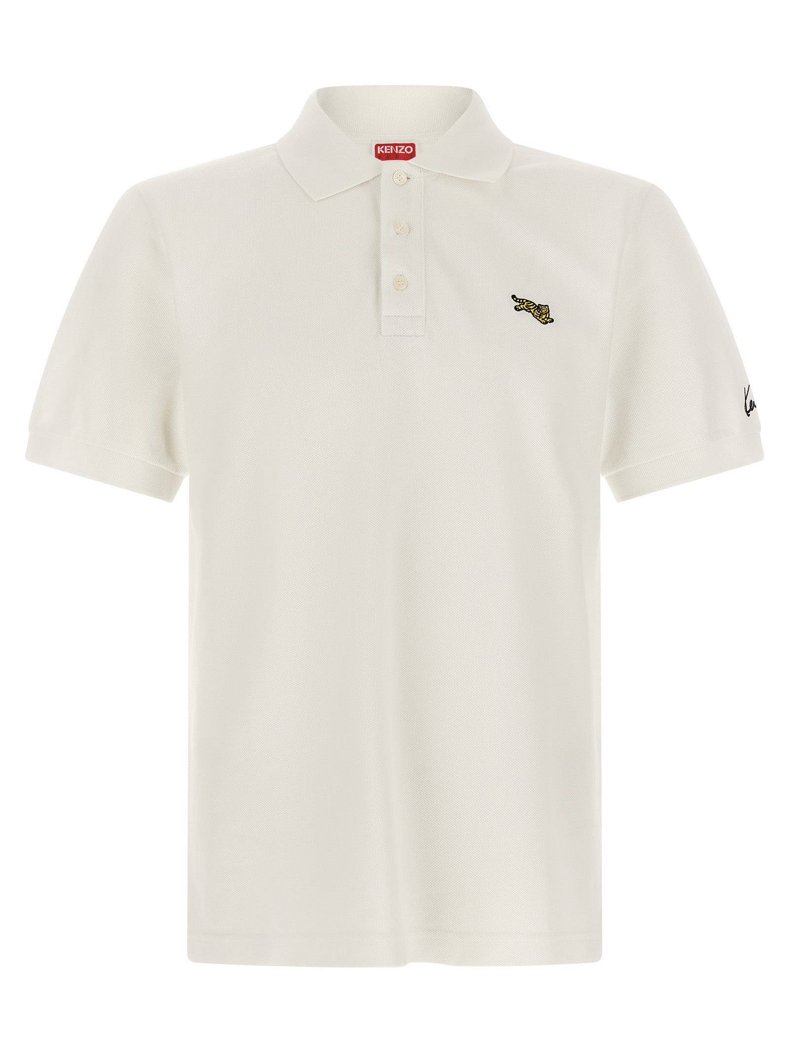 Kenzo White Cotton Polo Shirt - Elevate Your Luxe Wardrobe