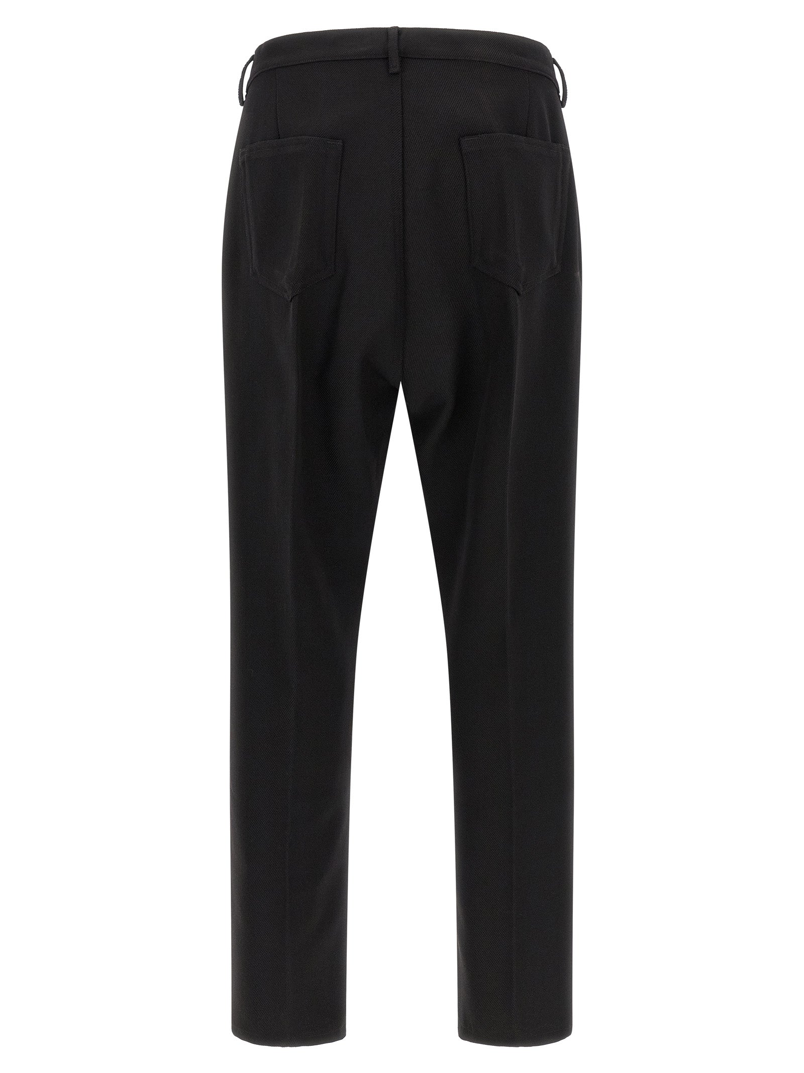 Rick Owens Black Cotton Casual Pants - Avant-Garde Luxury Fashion