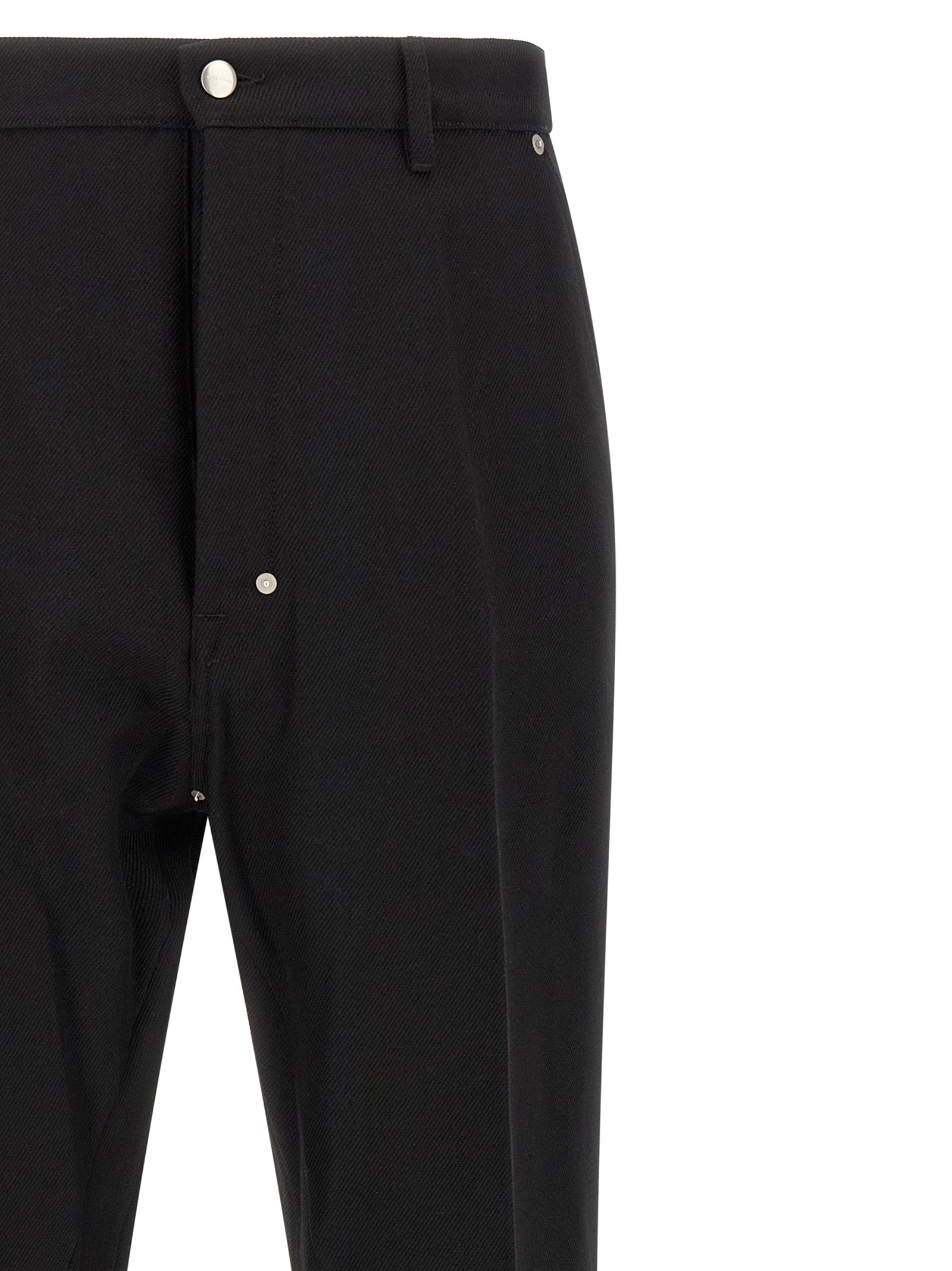 Rick Owens Black Cotton Casual Pants - Avant-Garde Luxury Fashion