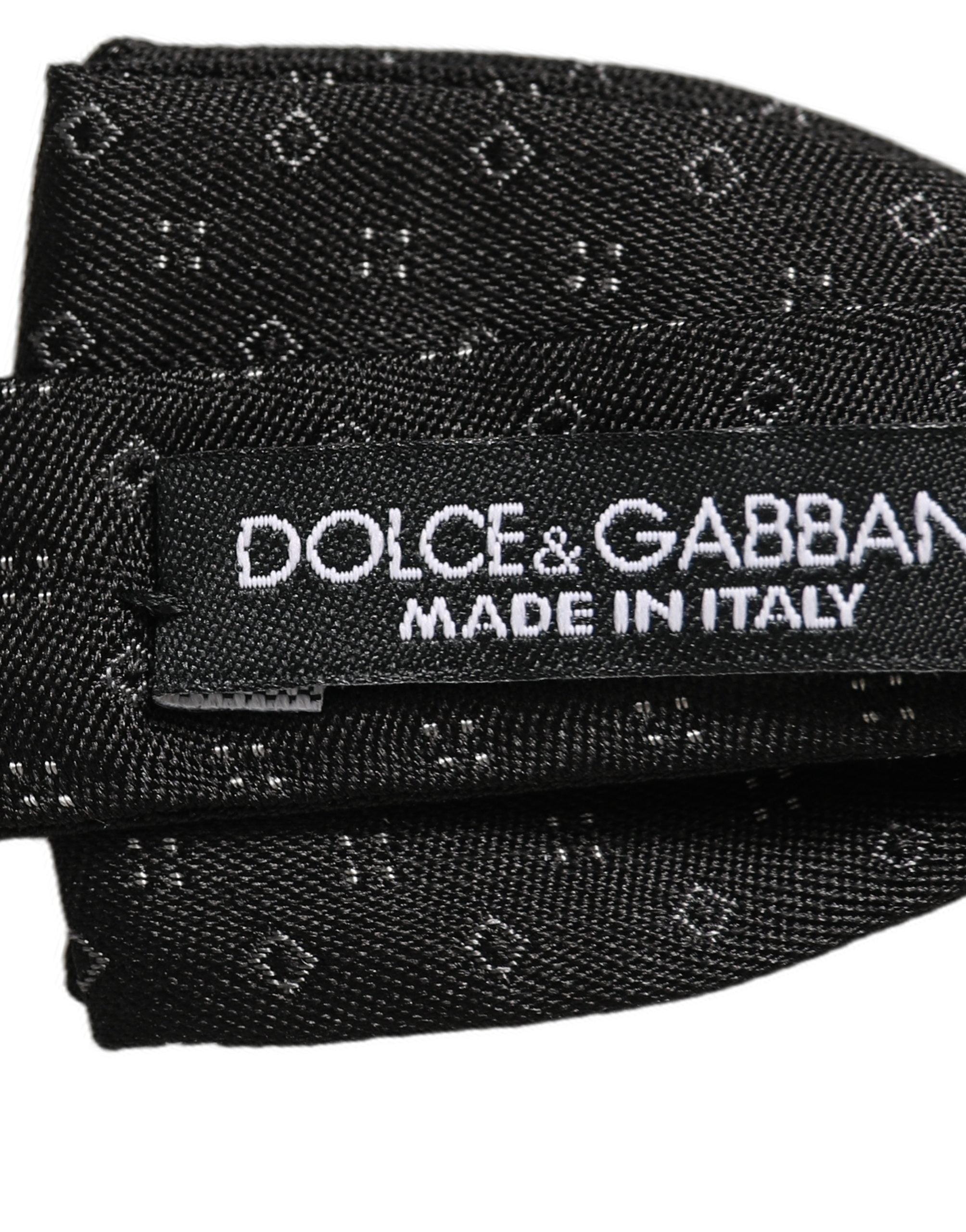 Dolce & Gabbana Black Diamond Pattern Bow Tie - Luxurious Silk