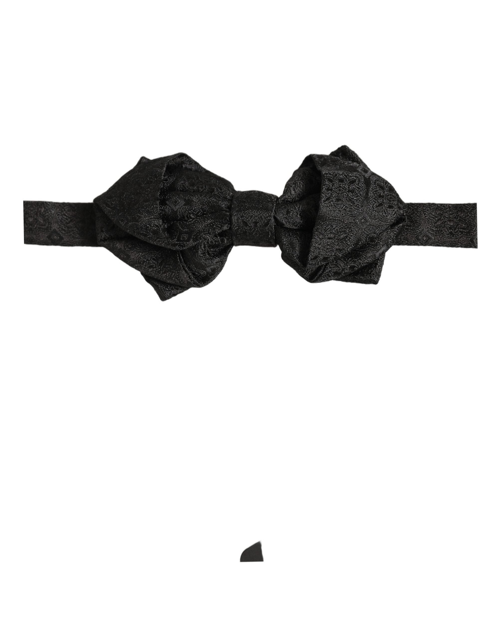 Dolce & Gabbana Black Silk Paisley Bow Tie - Timeless Elegance