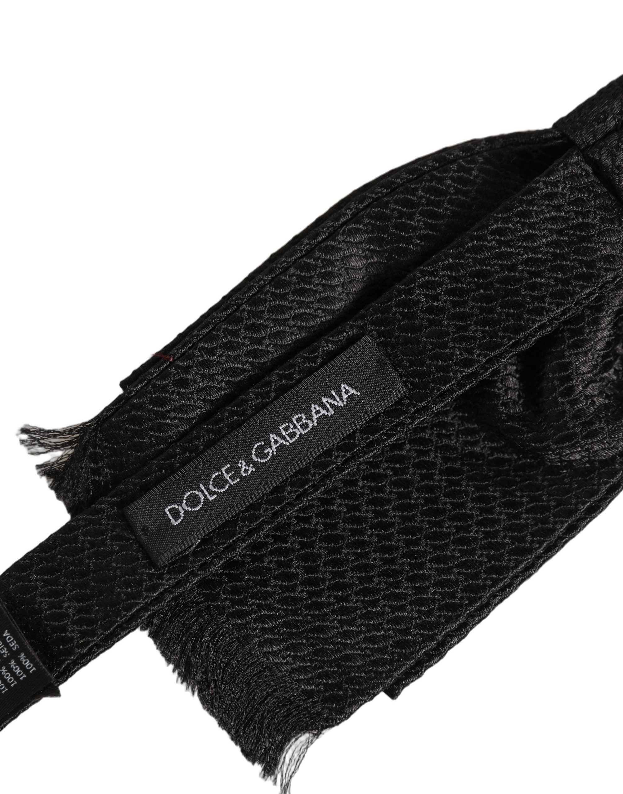 Dolce & Gabbana Black Silk Adjustable Bow Tie for Timeless Elegance