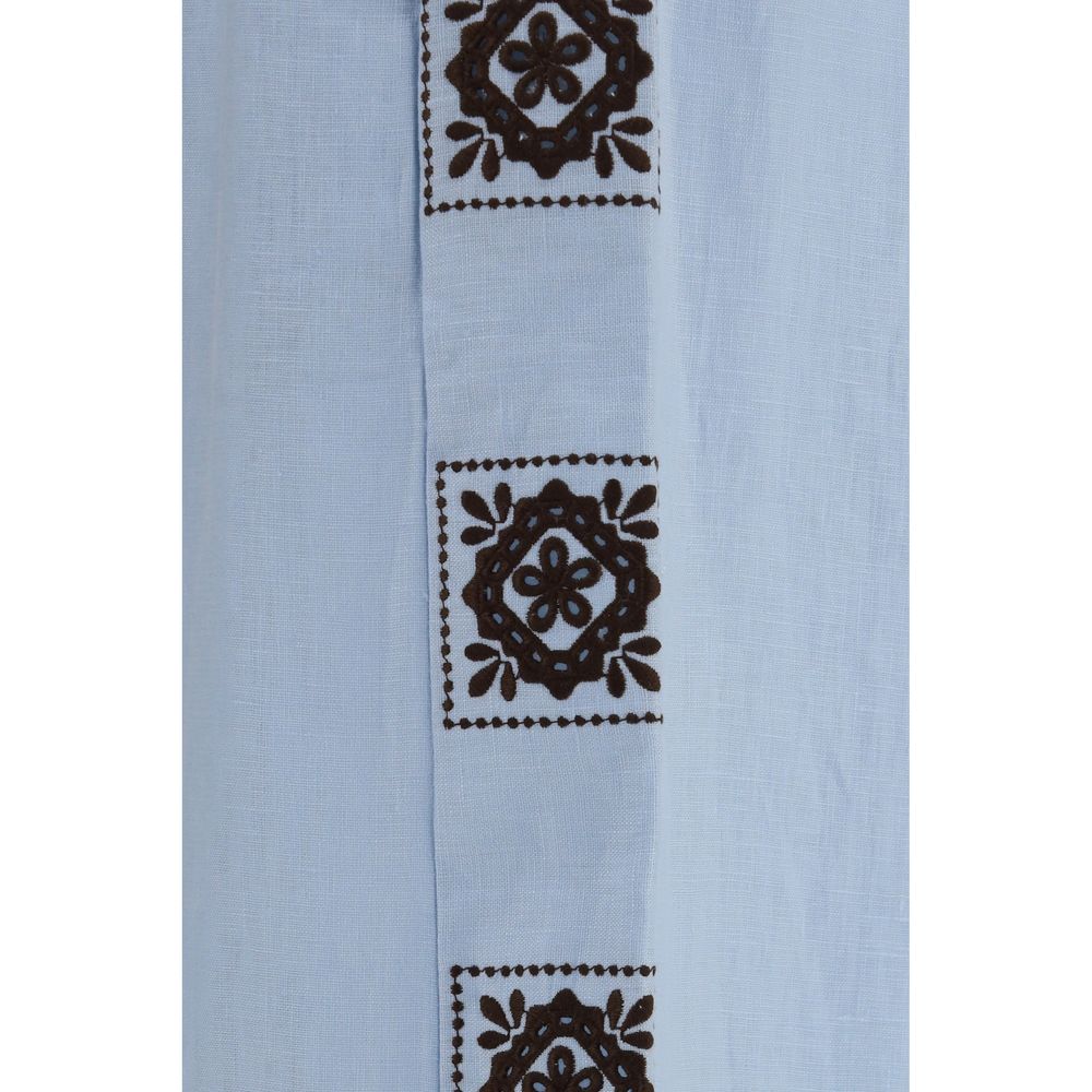 Alemais Blue Linen Casual Pants - Effortless Luxe Elegance