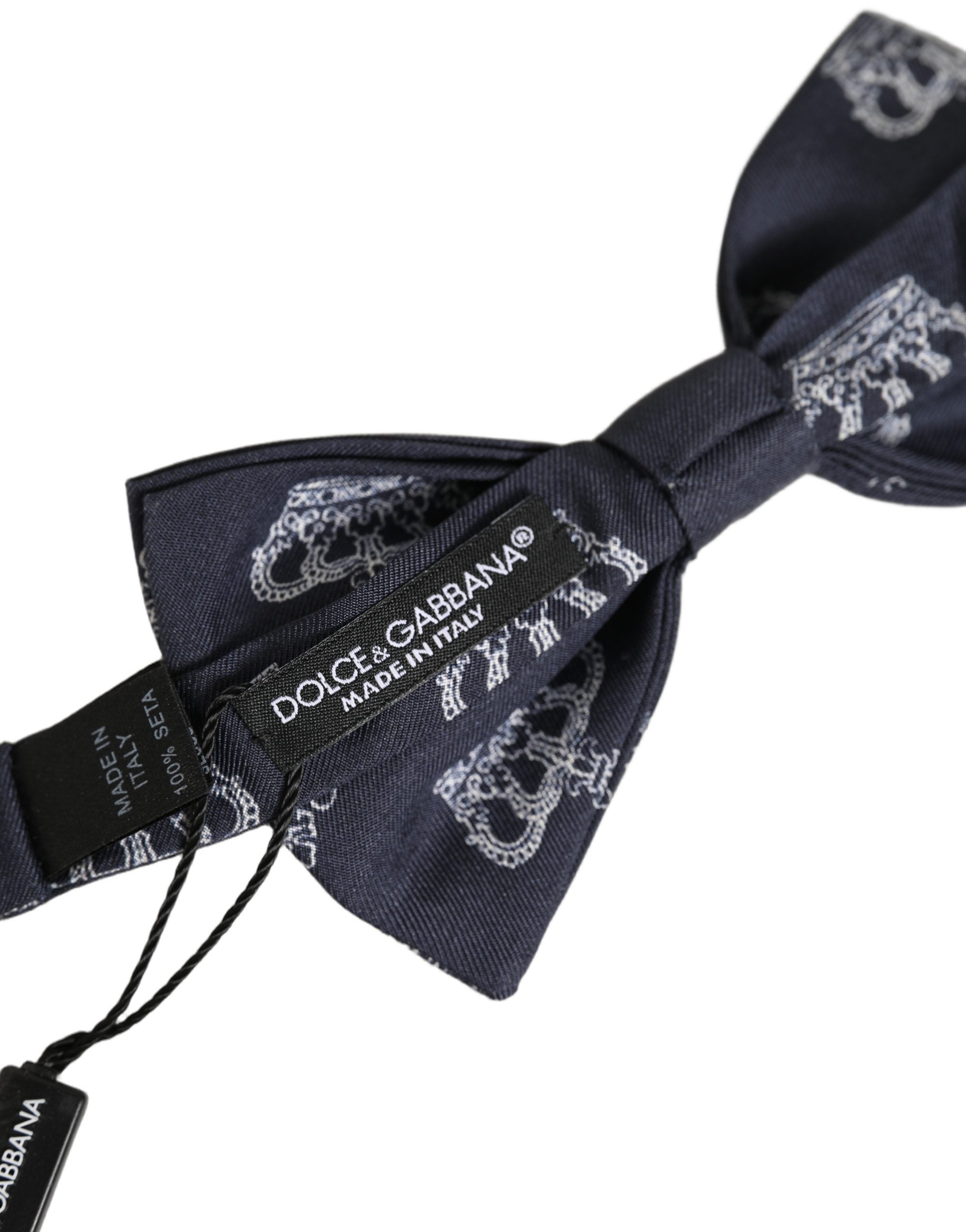Dolce & Gabbana Black Crown Silk Bow Tie - Timeless Elegance