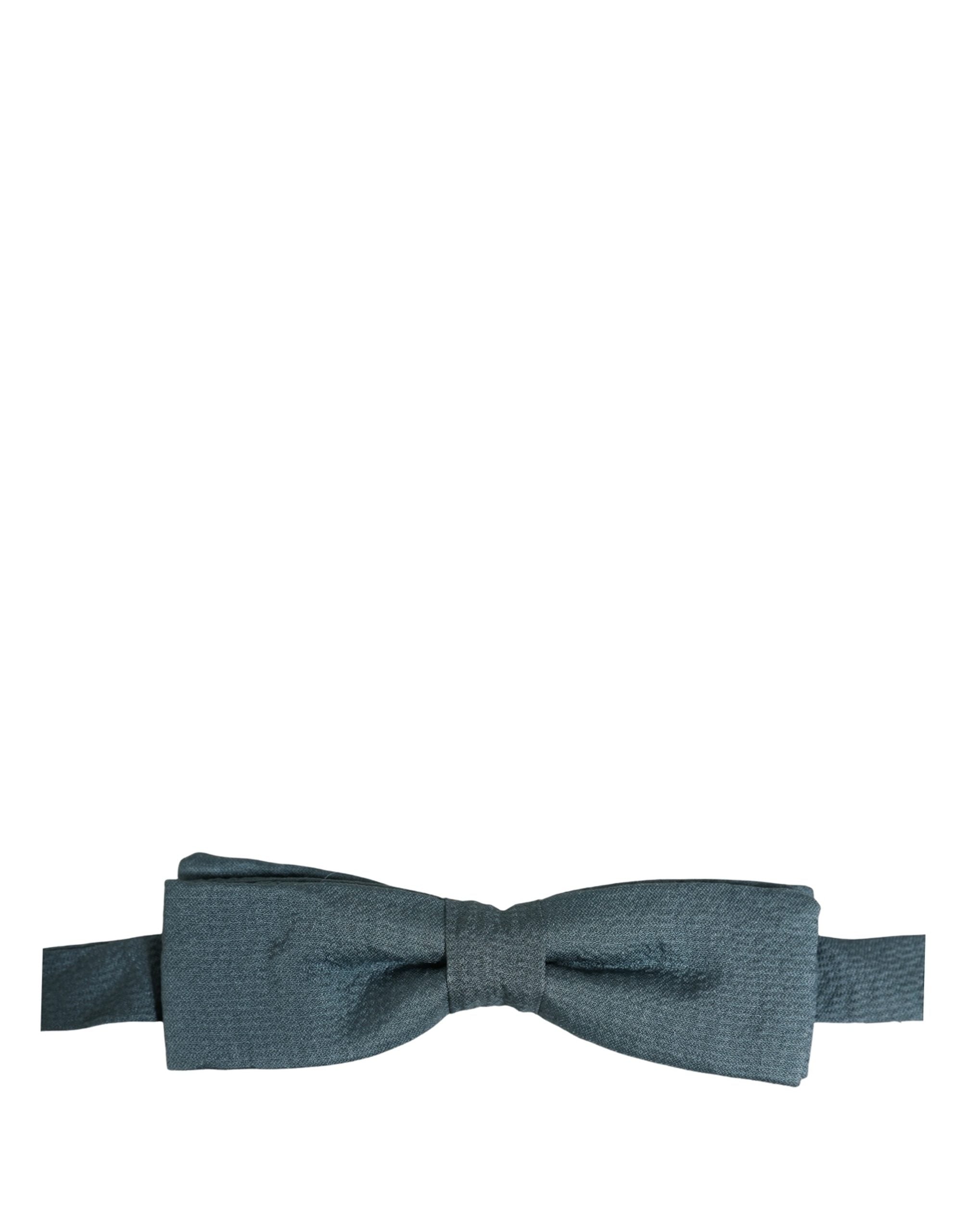 Dolce & Gabbana Silk Bow Tie - Timeless Elegance in Steel Blue