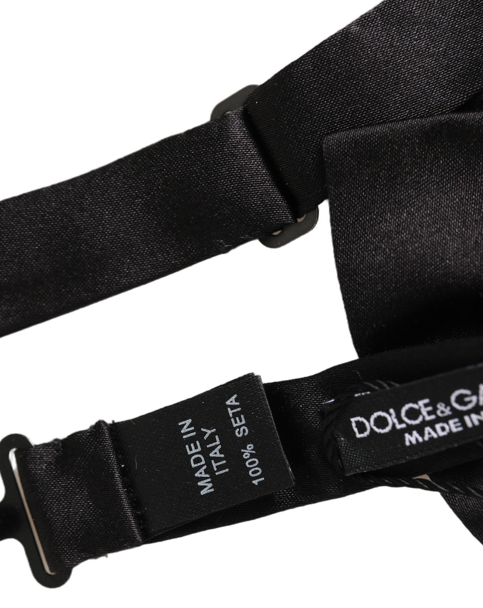 Dolce & Gabbana Black Silk Adjustable Bow Tie - Timeless Elegance