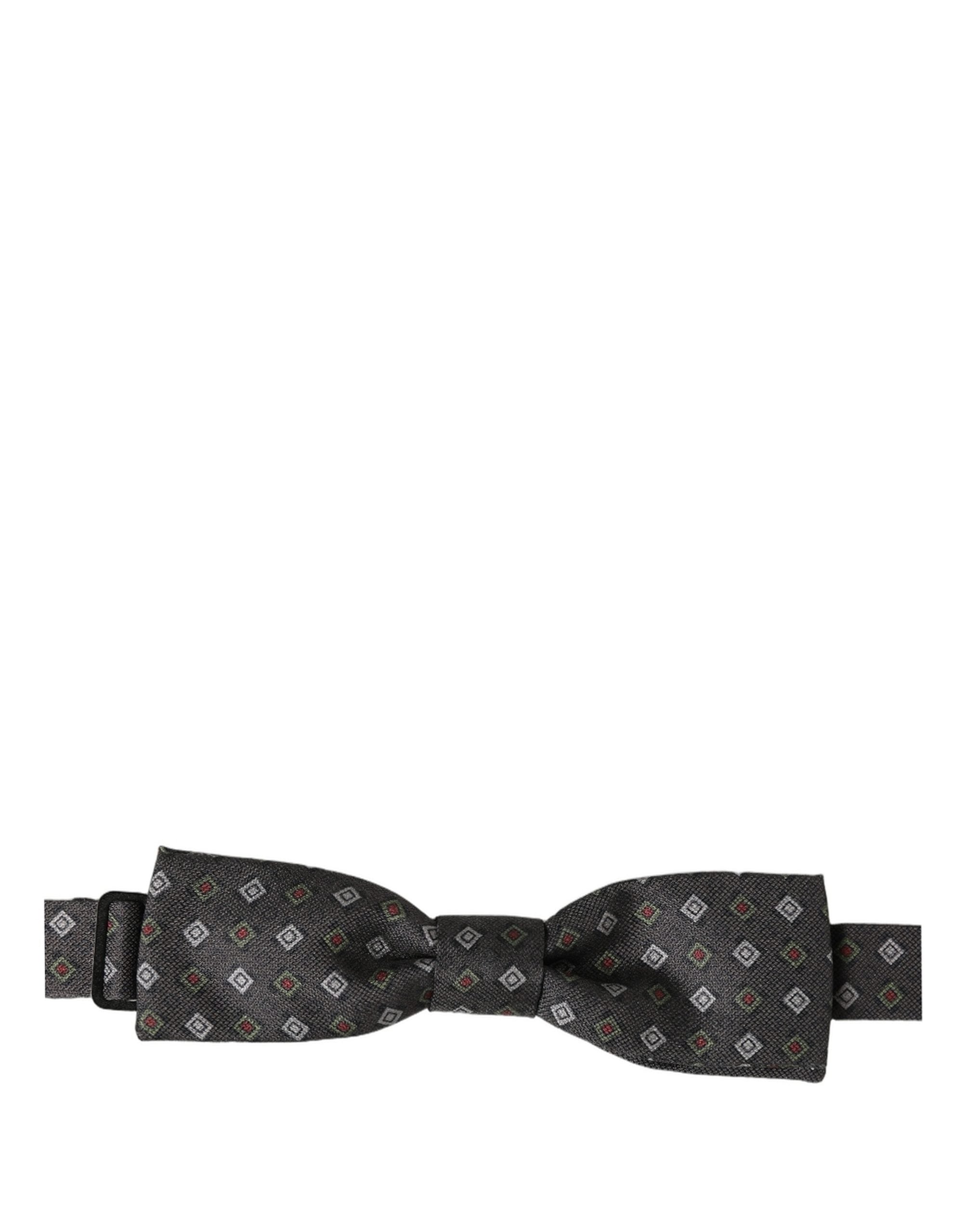 Dolce & Gabbana Dark Gray Silk Bow Tie - Timeless Elegance