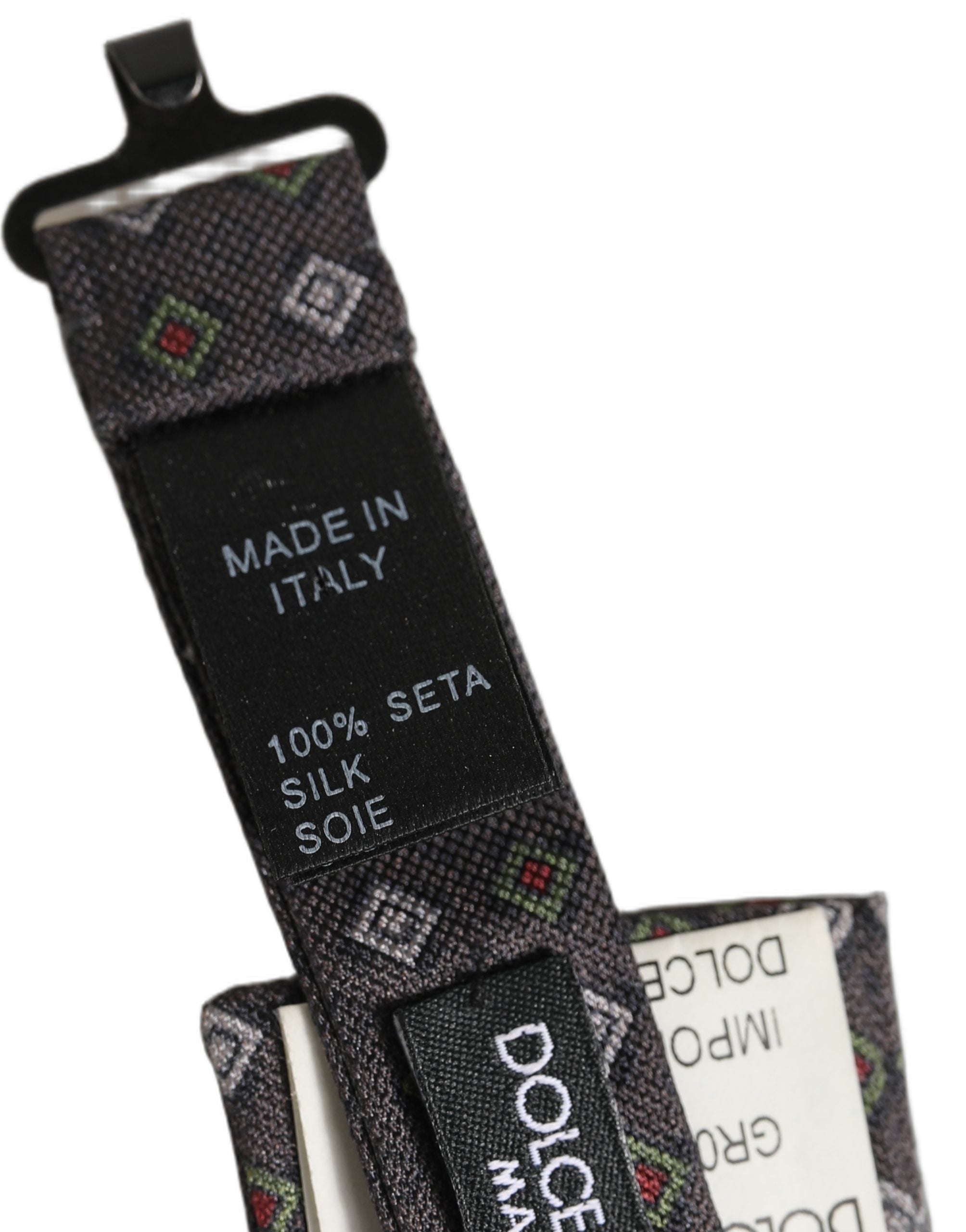 Dolce & Gabbana Dark Gray Silk Bow Tie - Luxurious Elegance