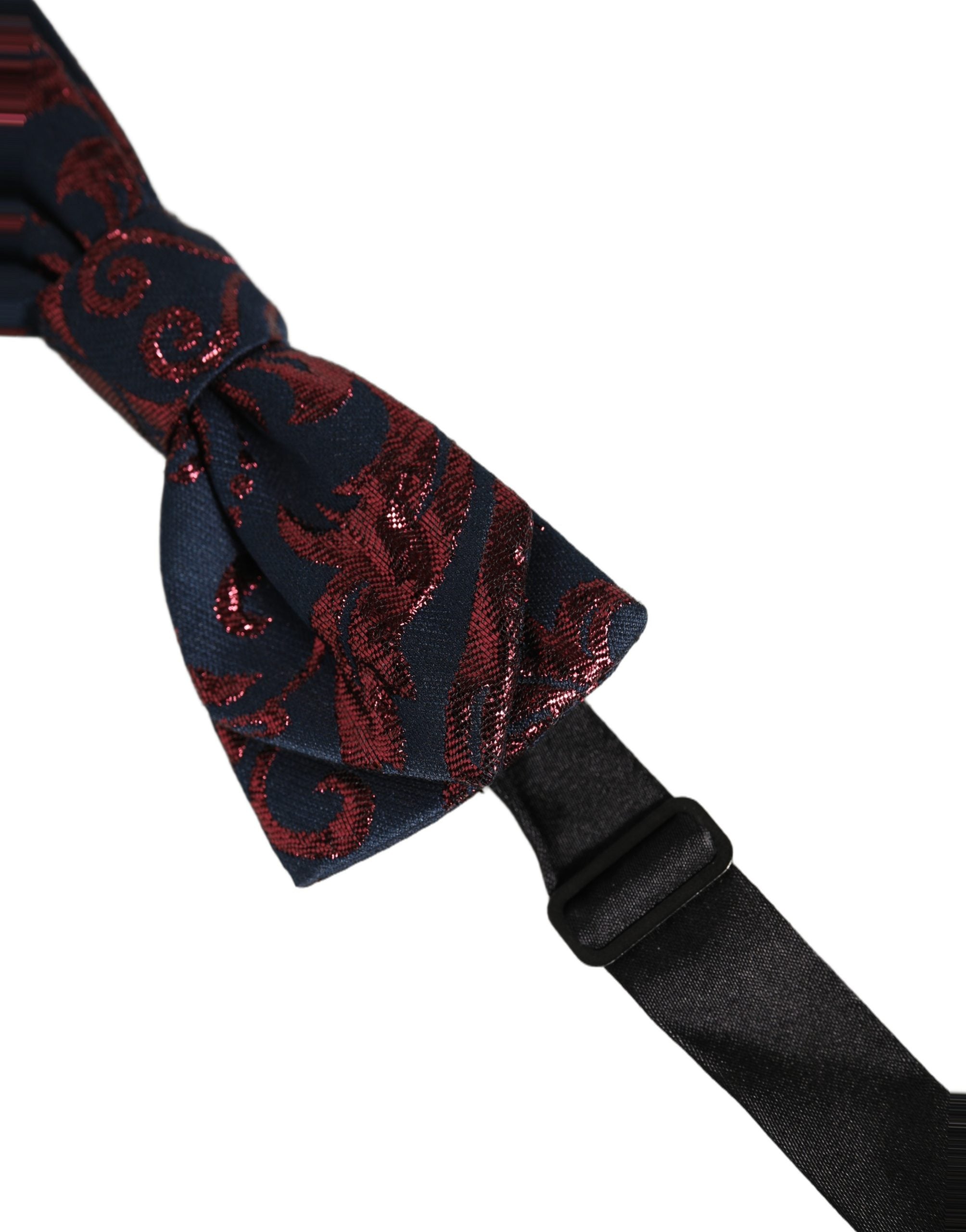 Dolce & Gabbana Pre-Tied Bow Tie in Blue Red Paisley Elegance