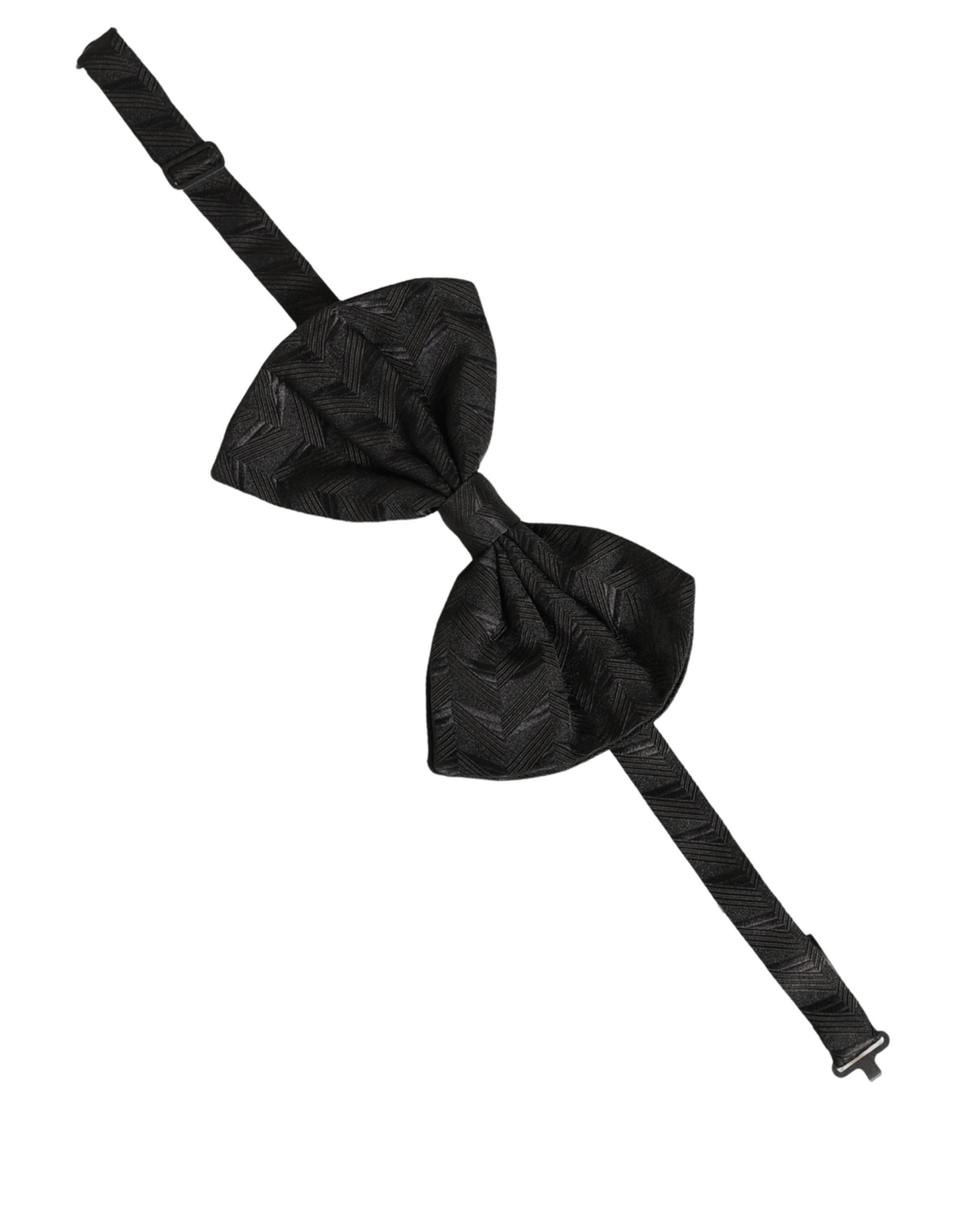 Dolce & Gabbana Black Silk Pre-Tied Bow Tie for Timeless Elegance