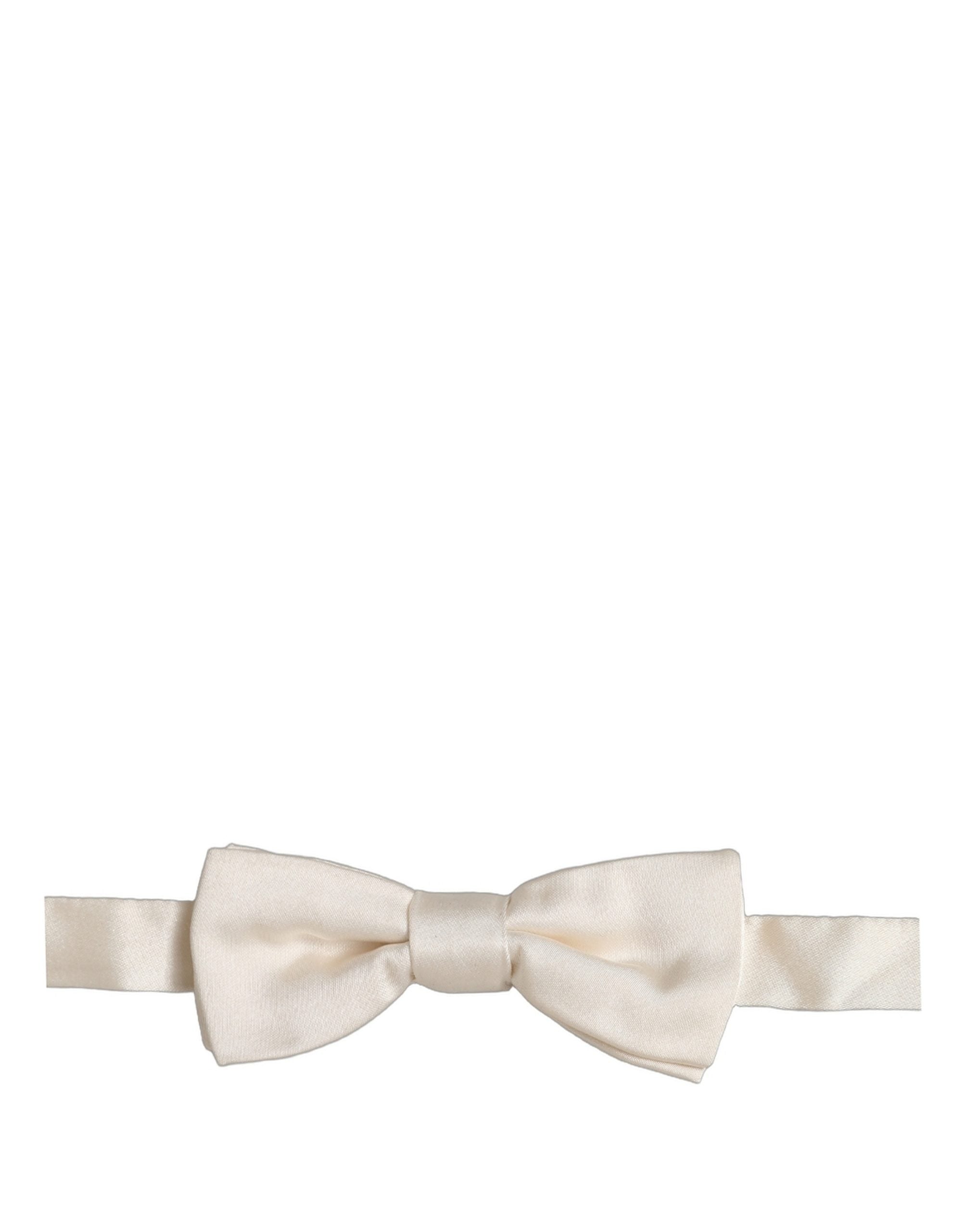 Dolce & Gabbana Silk Off White Bow Tie - Timeless Elegance