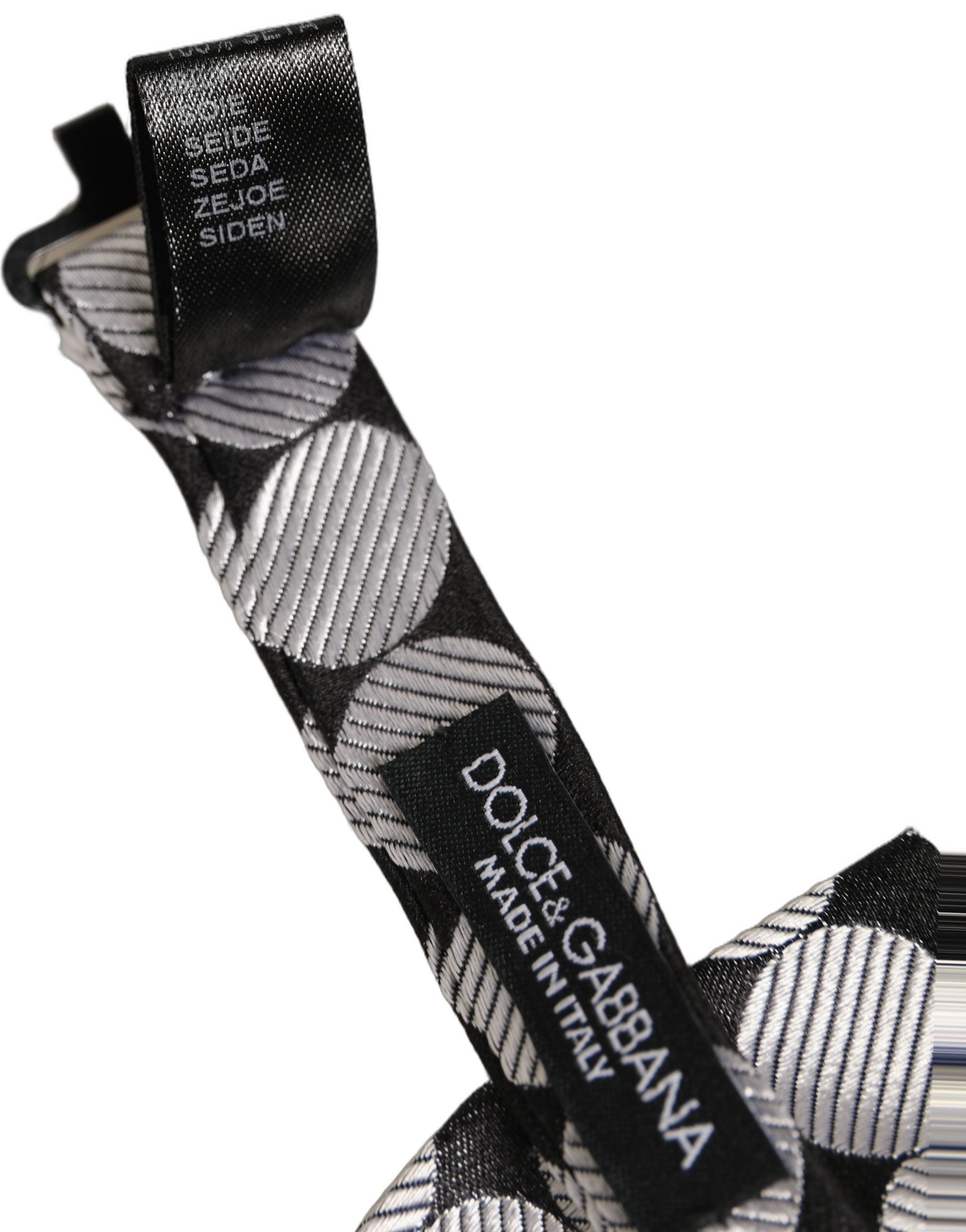Dolce & Gabbana Silk Bow Tie - Timeless Elegance in Black & Silver
